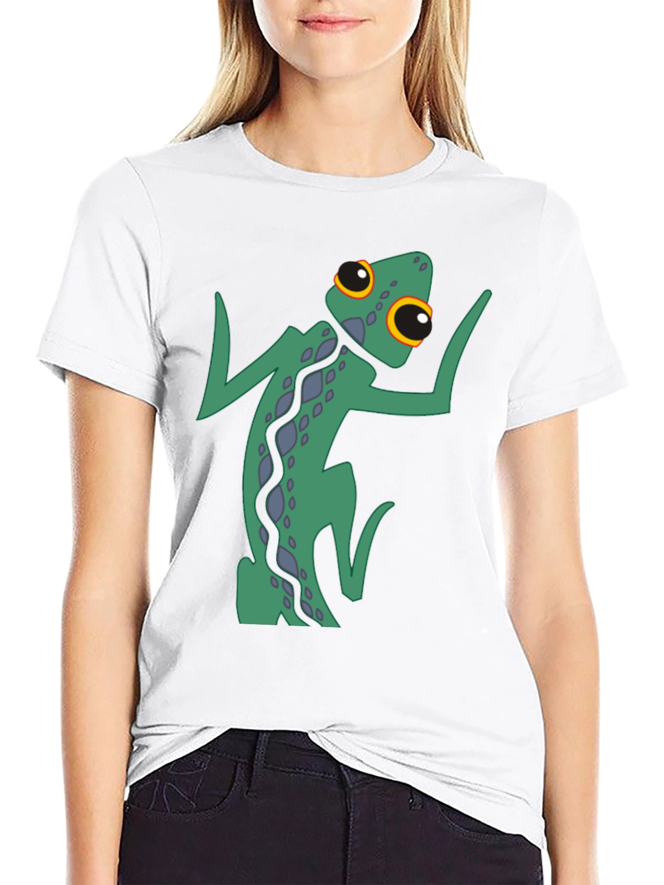 Funky Gecko Graphic Tee - Black Cotton Blend