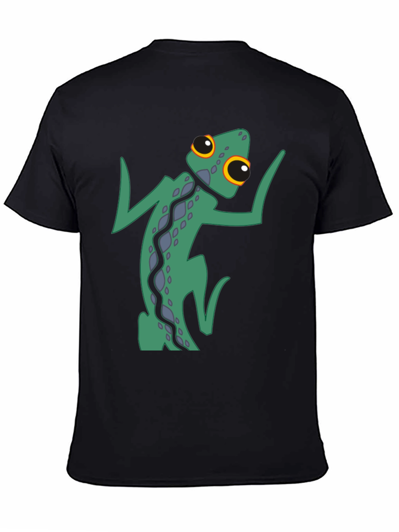 Funky Gecko Graphic Tee - Black Cotton Blend