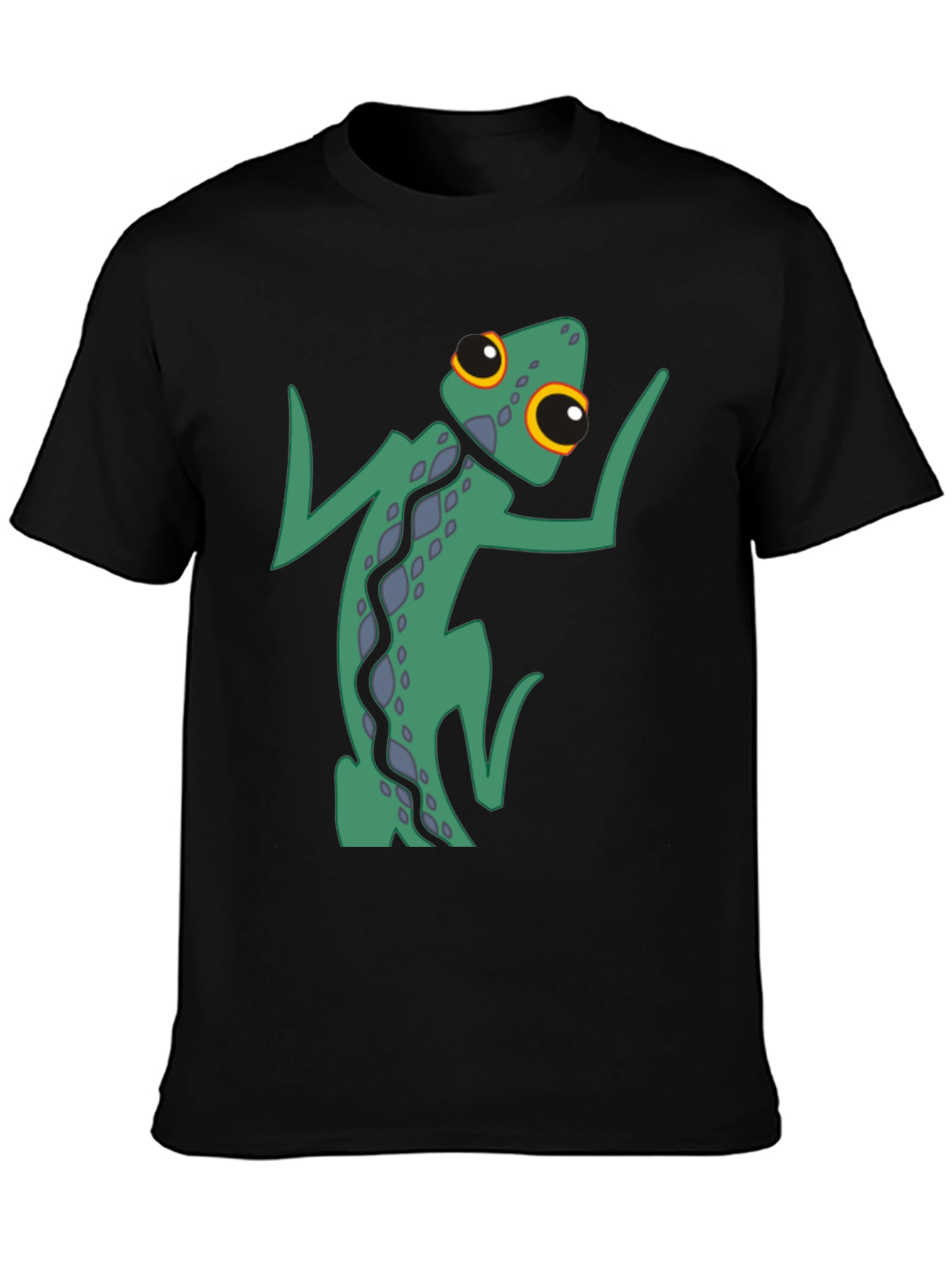 Funky Gecko Graphic Tee - Black Cotton Blend