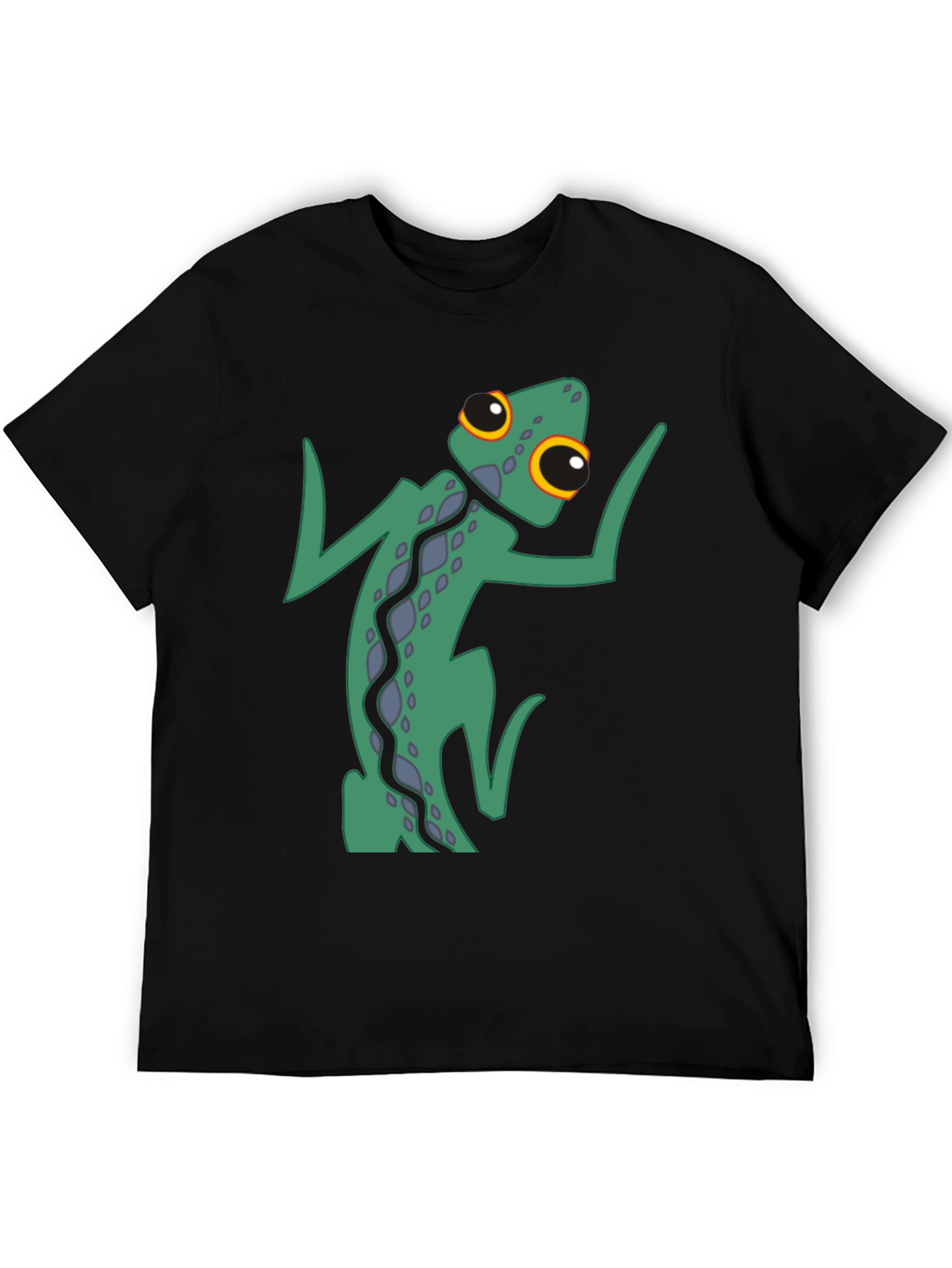 Funky Gecko Graphic Tee - Black Cotton Blend