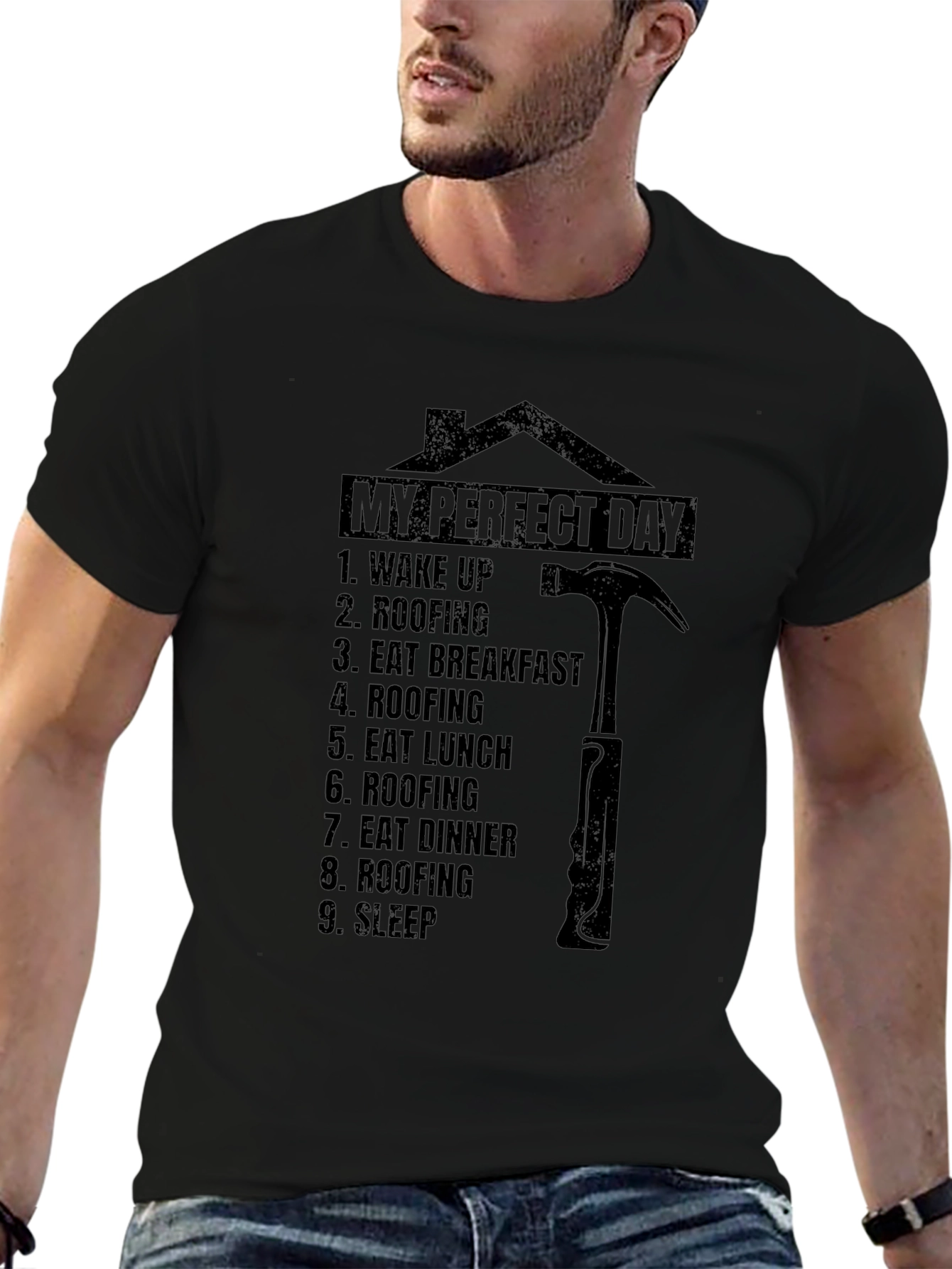 Roofers My Perfect Day Black T-Shirt