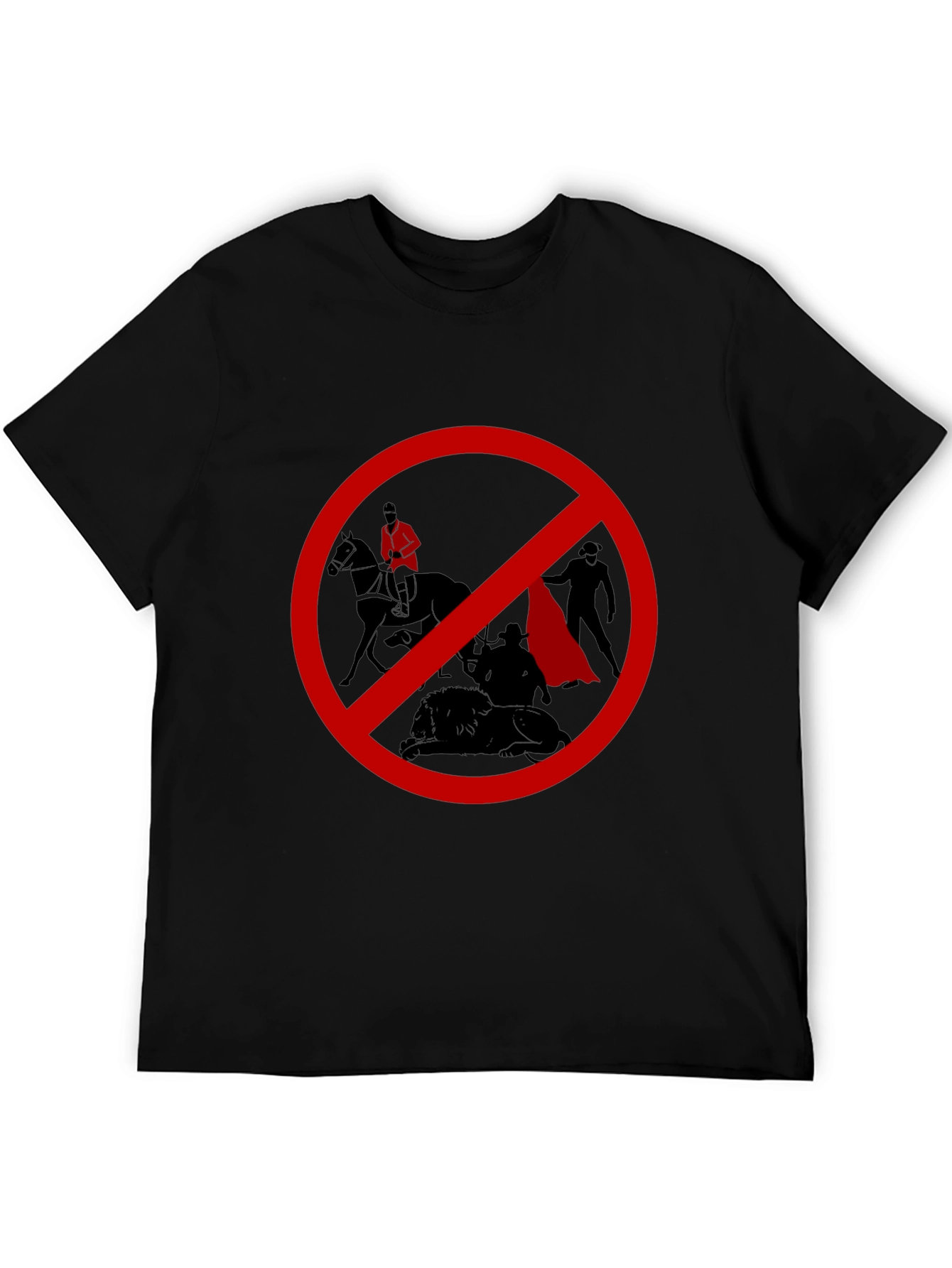 No Bullfighting Graphic T-Shirt - Black Cotton Tee