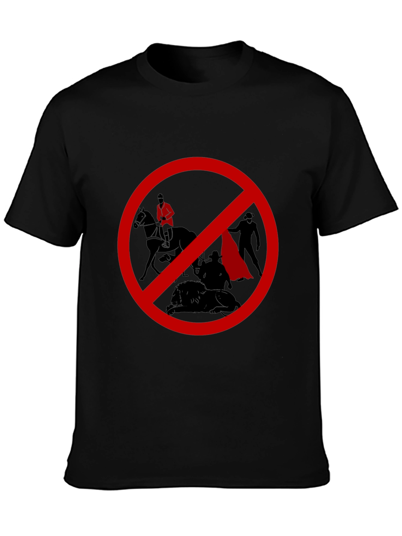 No Bullfighting Graphic T-Shirt - Black Cotton Tee