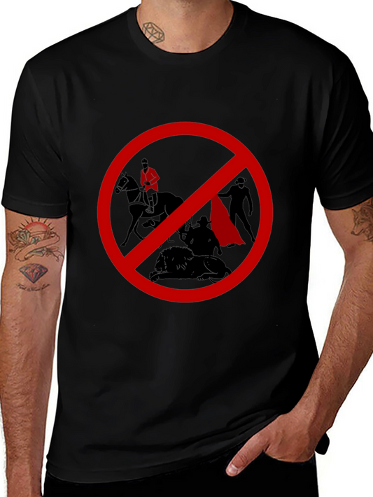No Bullfighting Graphic T-Shirt - Black Cotton Tee
