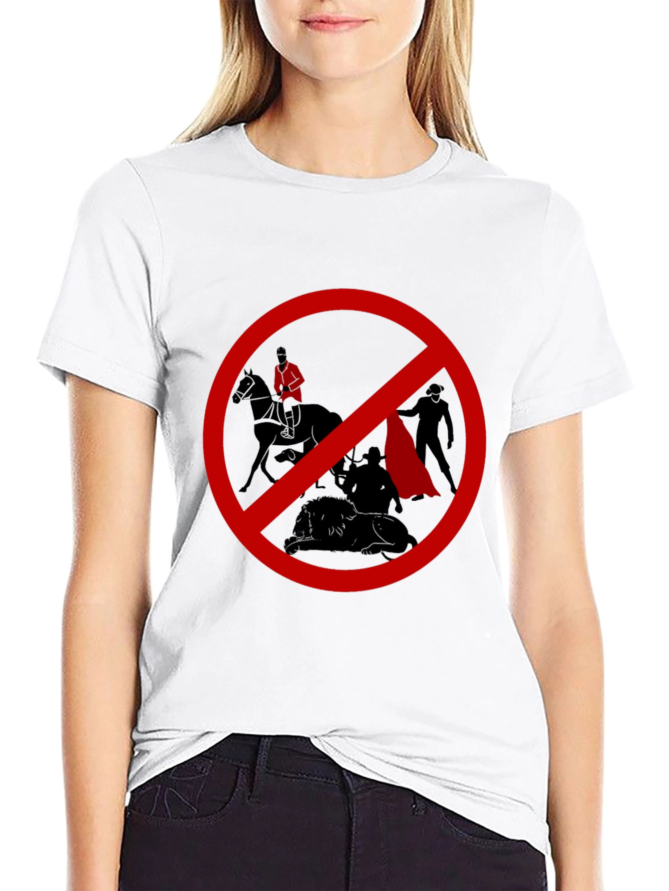 No Bullfighting Graphic T-Shirt - Black Cotton Tee