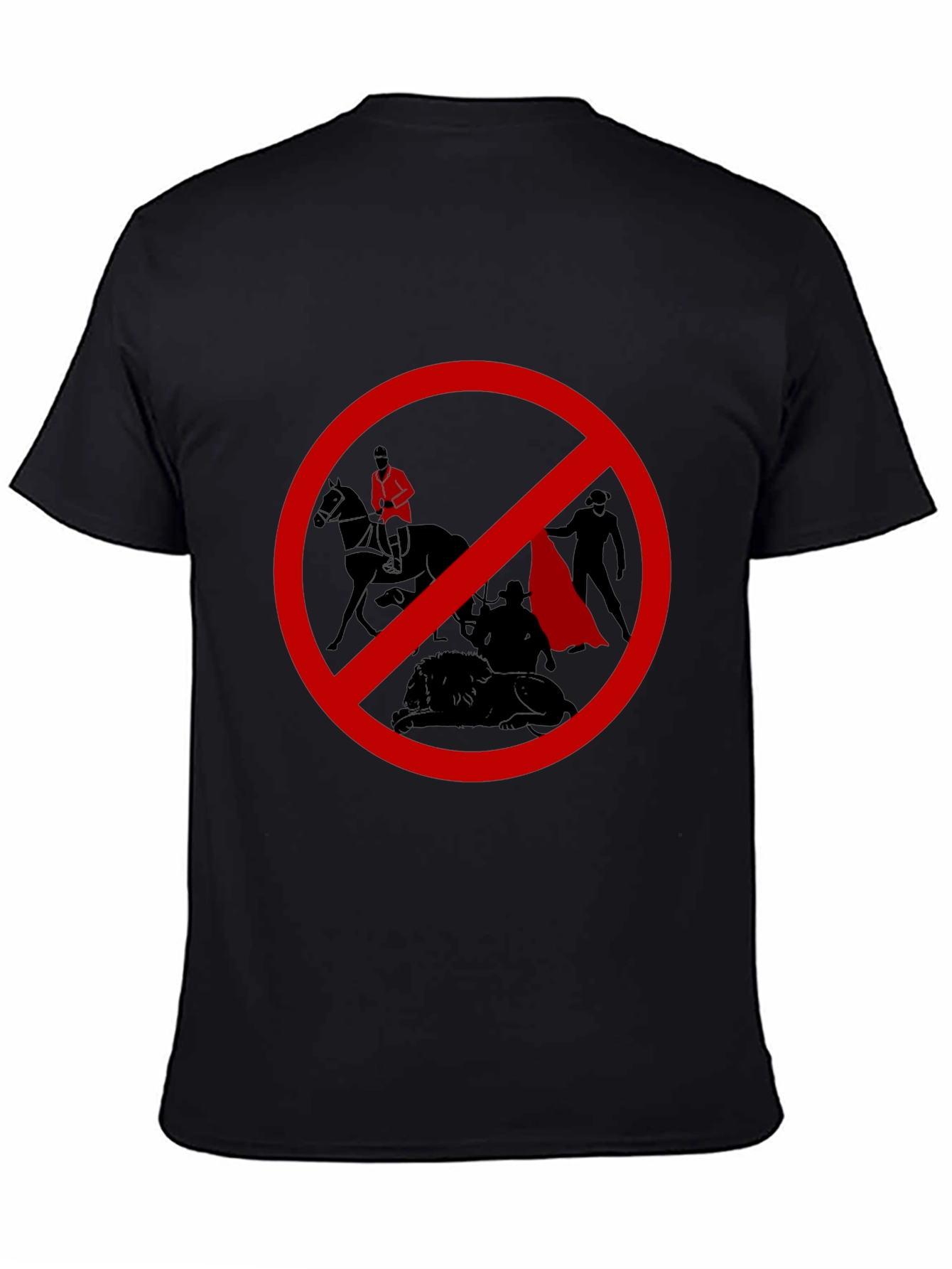 No Bullfighting Graphic T-Shirt - Black Cotton Tee