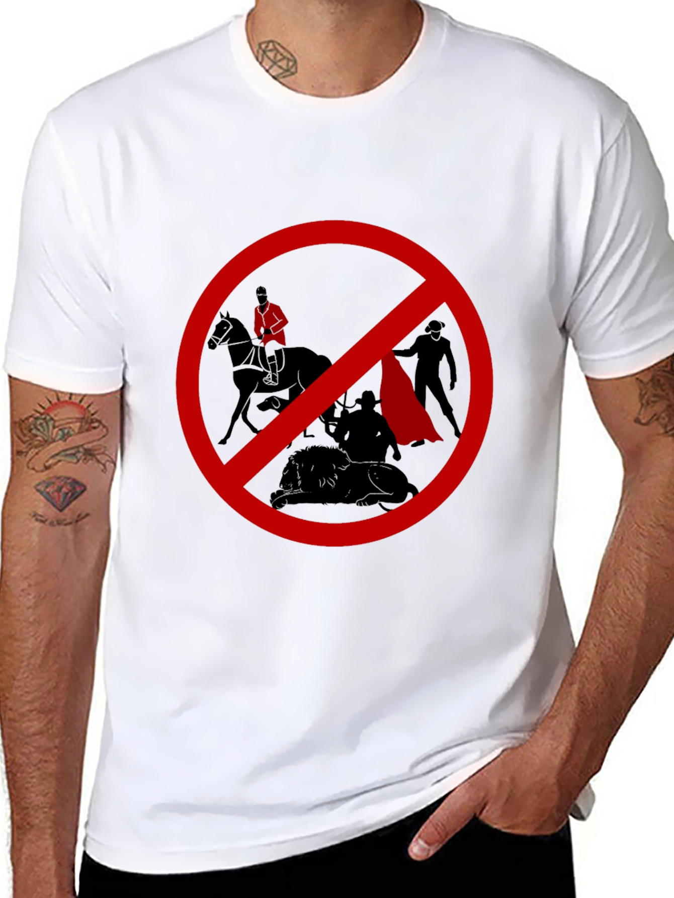 No Bullfighting Graphic T-Shirt - Black Cotton Tee