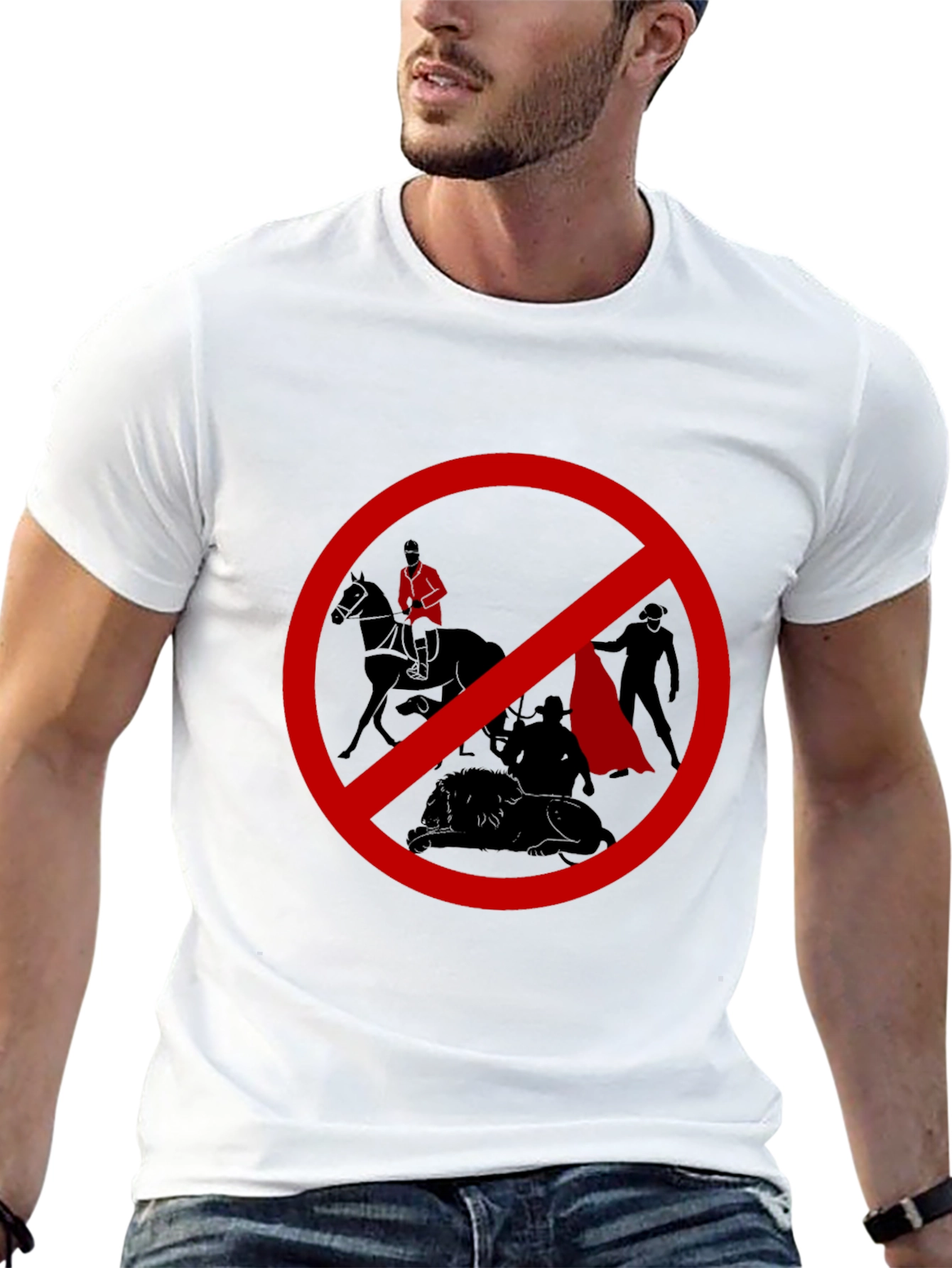 No Bullfighting Graphic T-Shirt - Black Cotton Tee