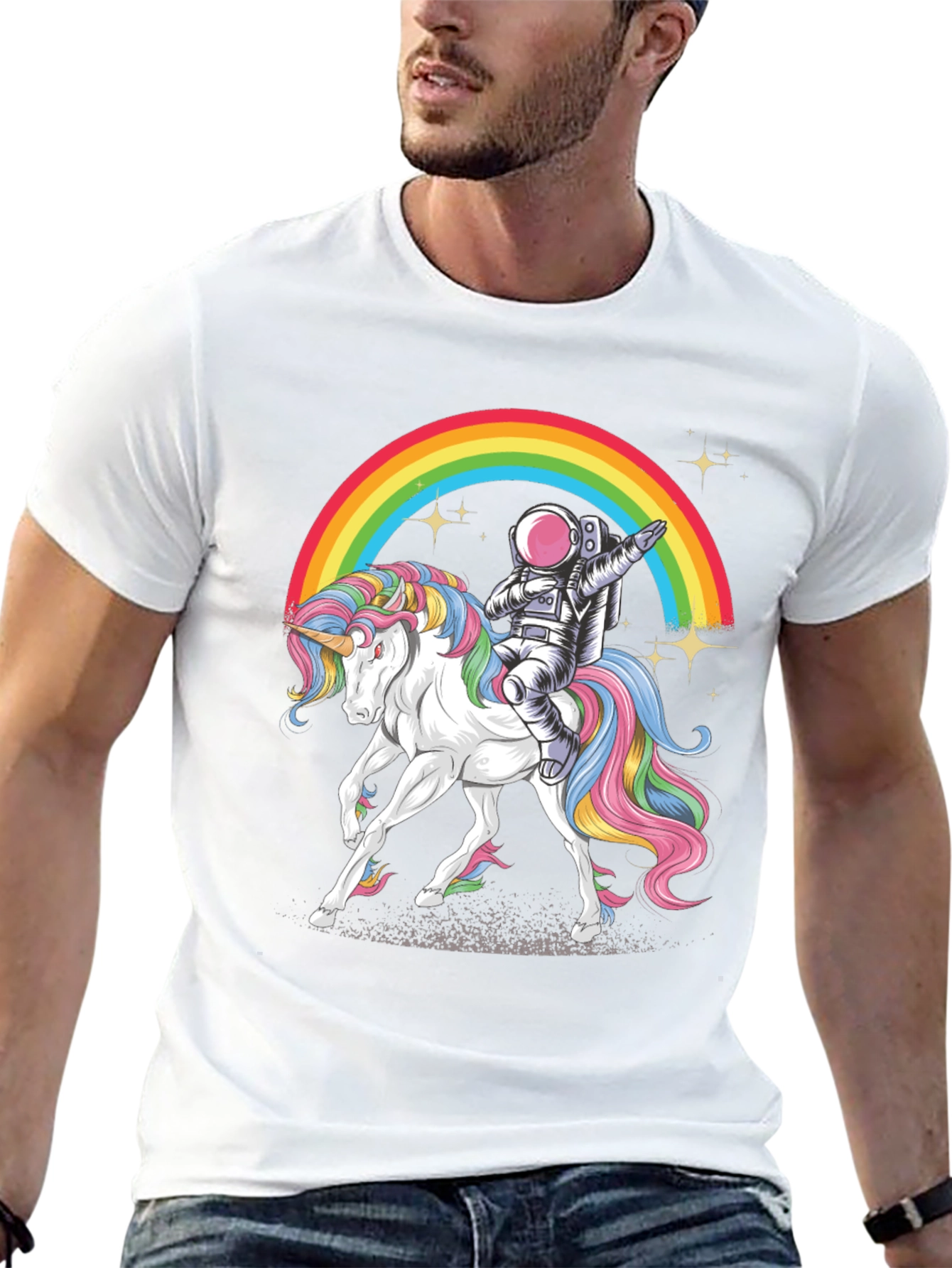 Astronaut Unicorn Rainbow Graphic Tee