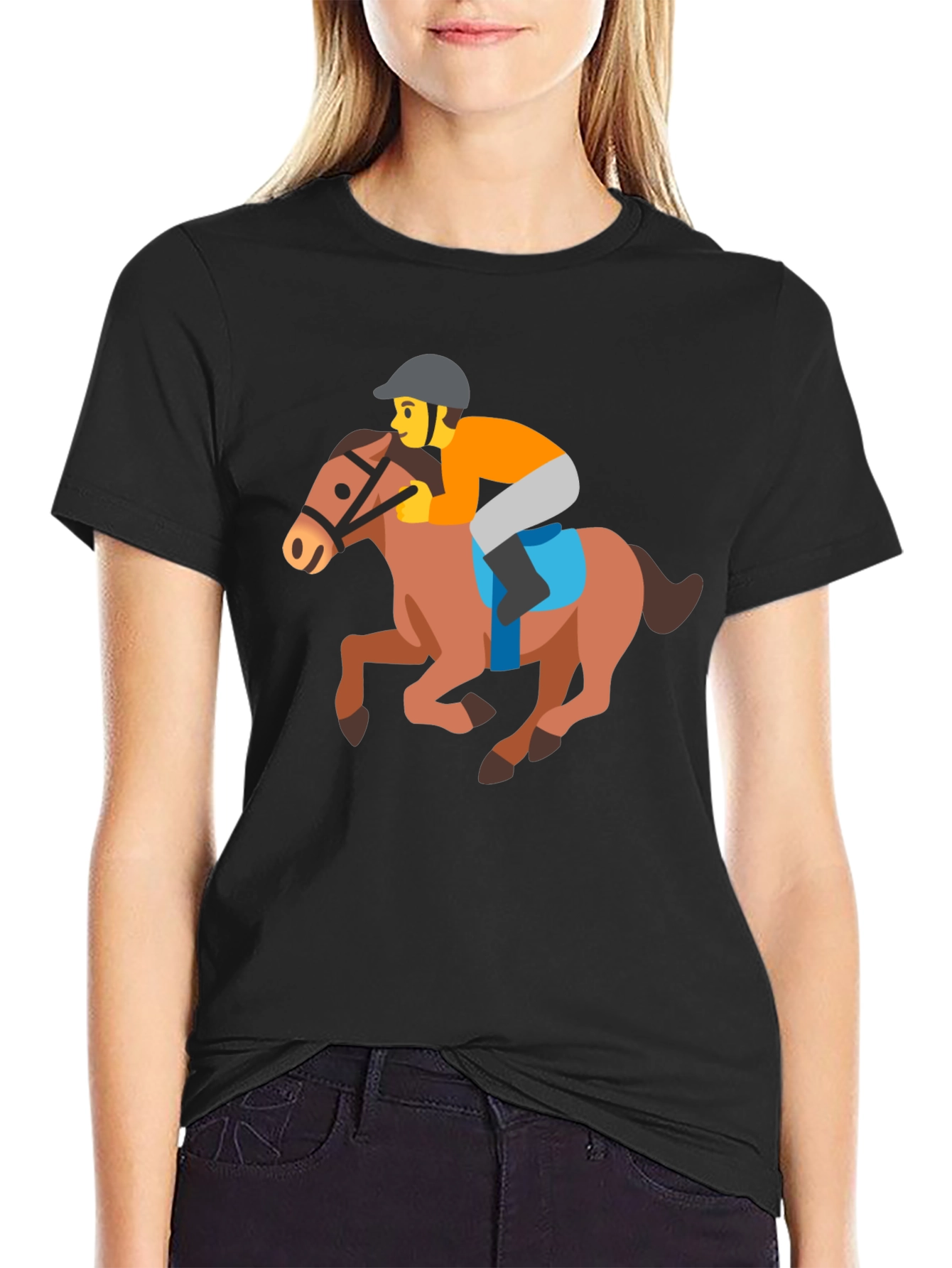Horse Racing Emoji Tee - Fun Novelty T-Shirt