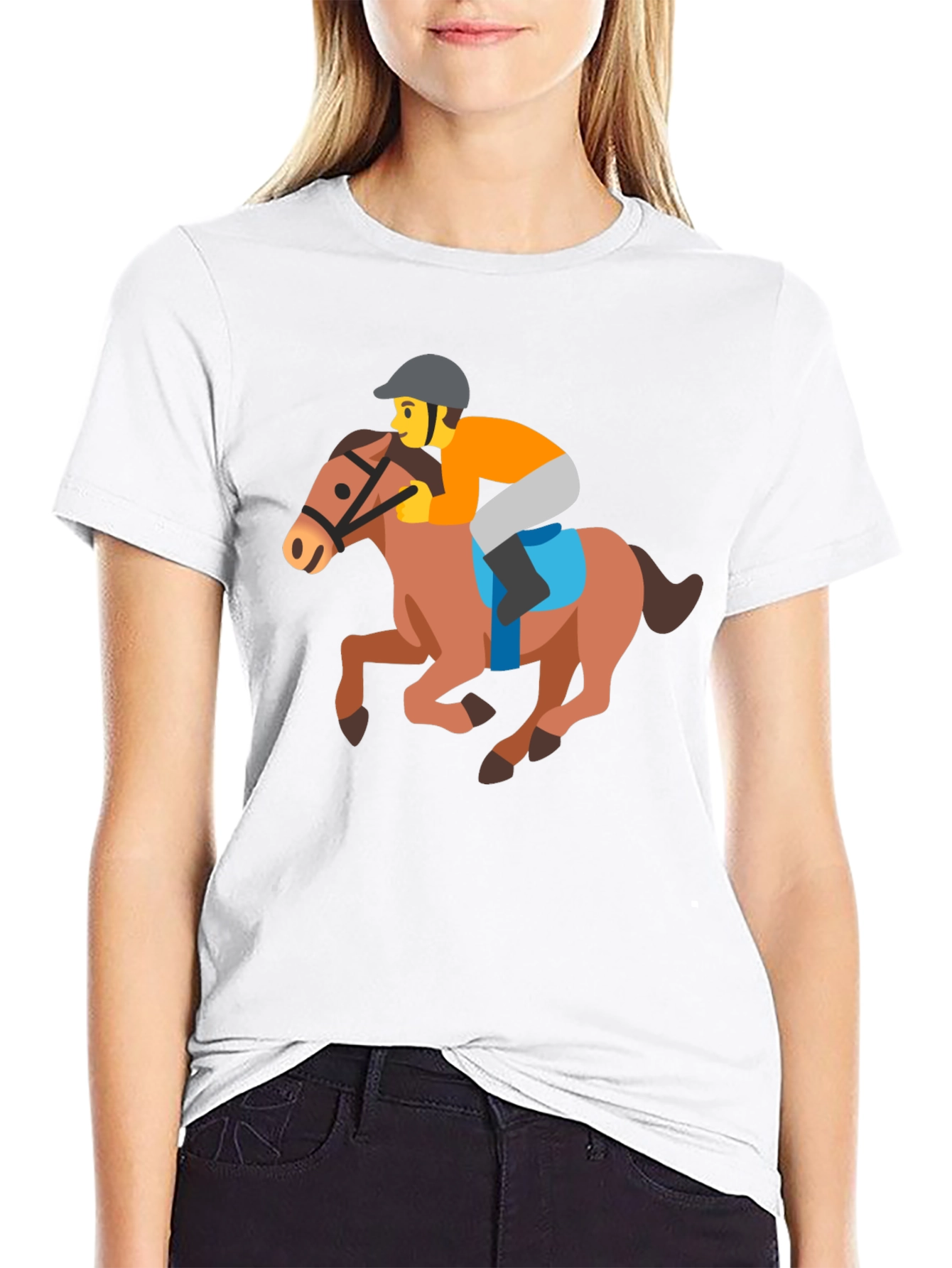 Horse Racing Emoji Tee - Fun Novelty T-Shirt
