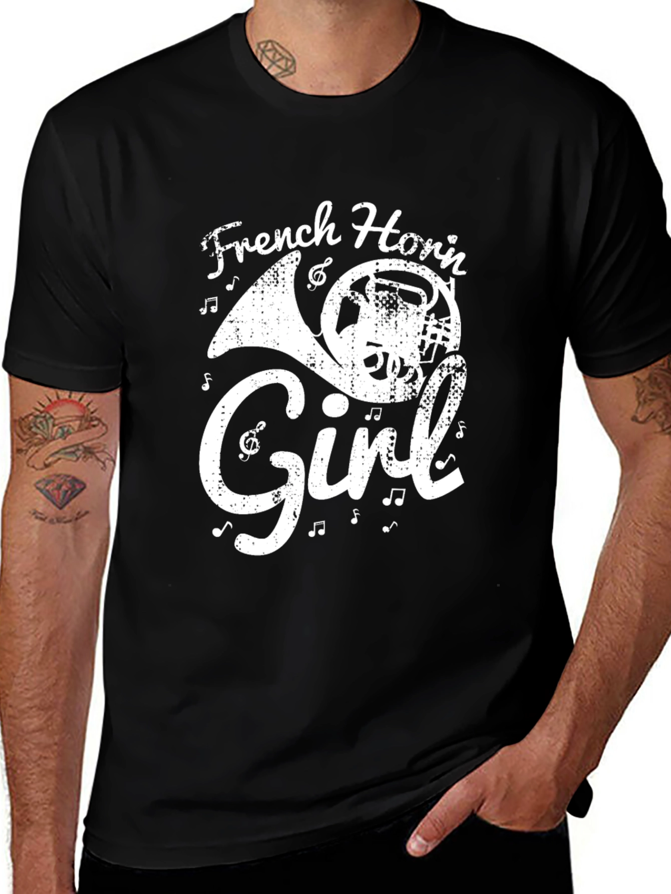French Horn Girl Graphic Tee