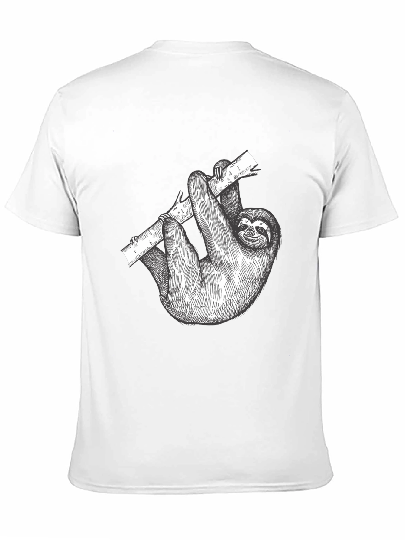 Sloth on Branch Black Graphic T-Shirt
