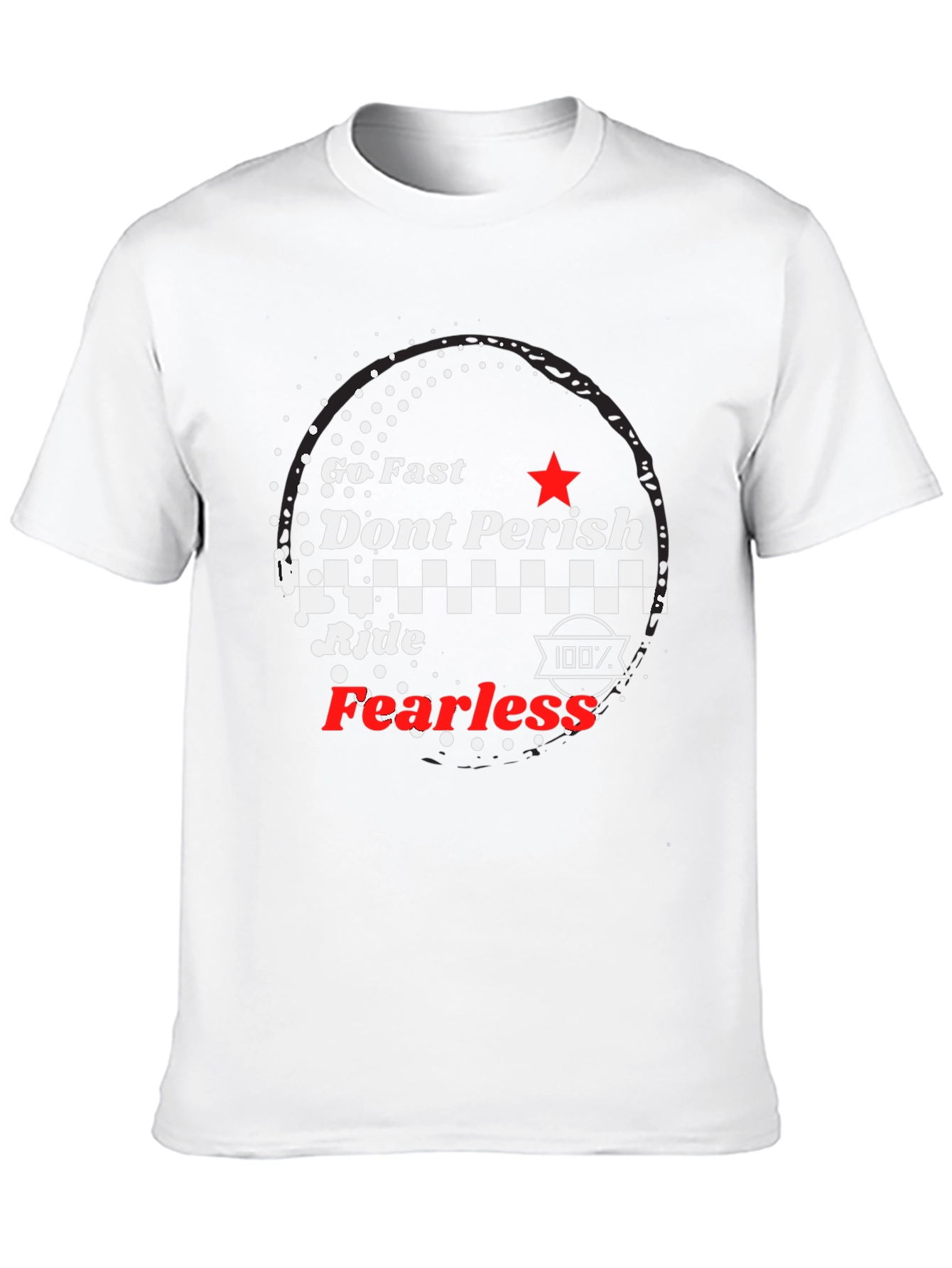 Go Fast Fearless Ride Black Graphic Tee