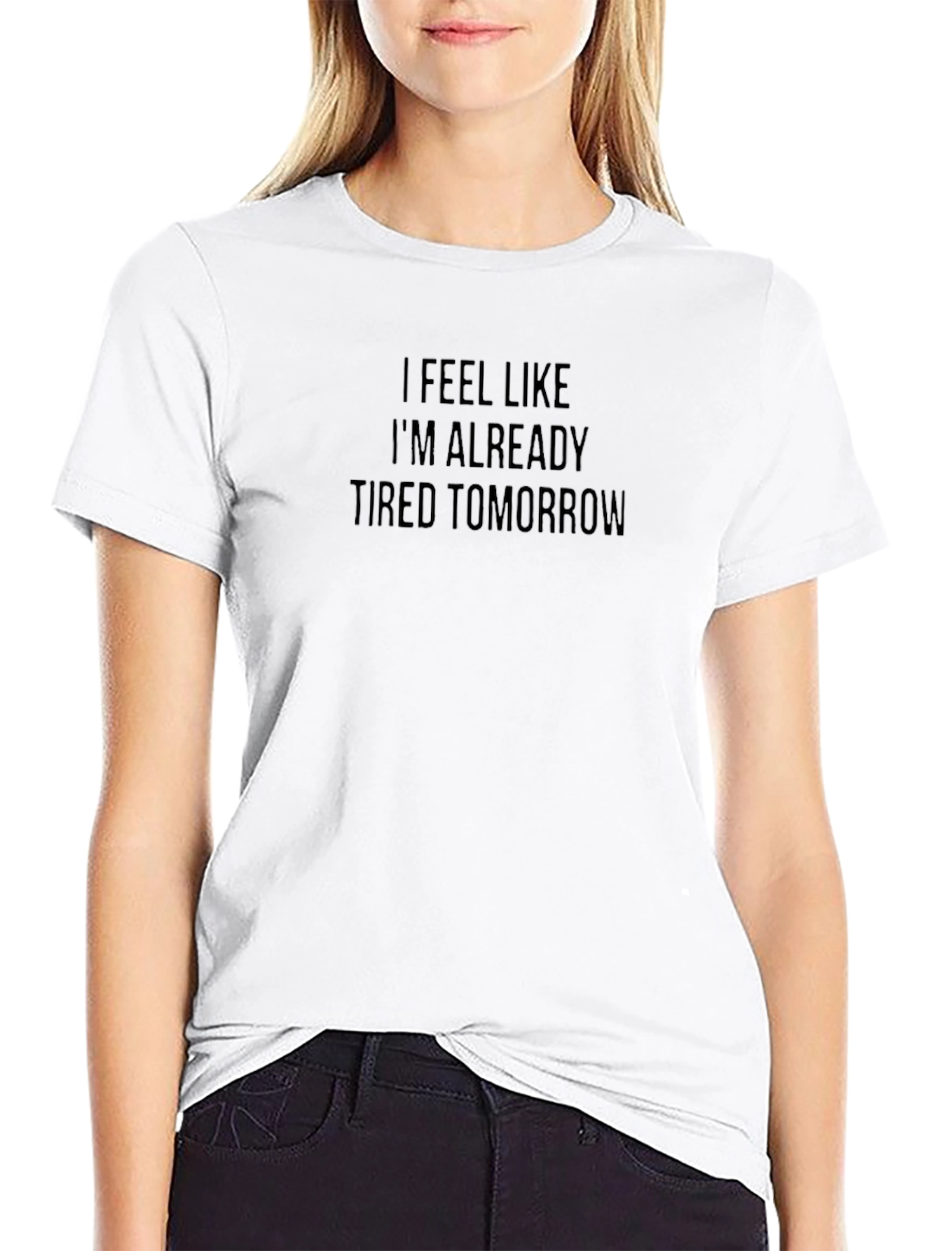 Funny Tired Tomorrow Graphic Tee - Black