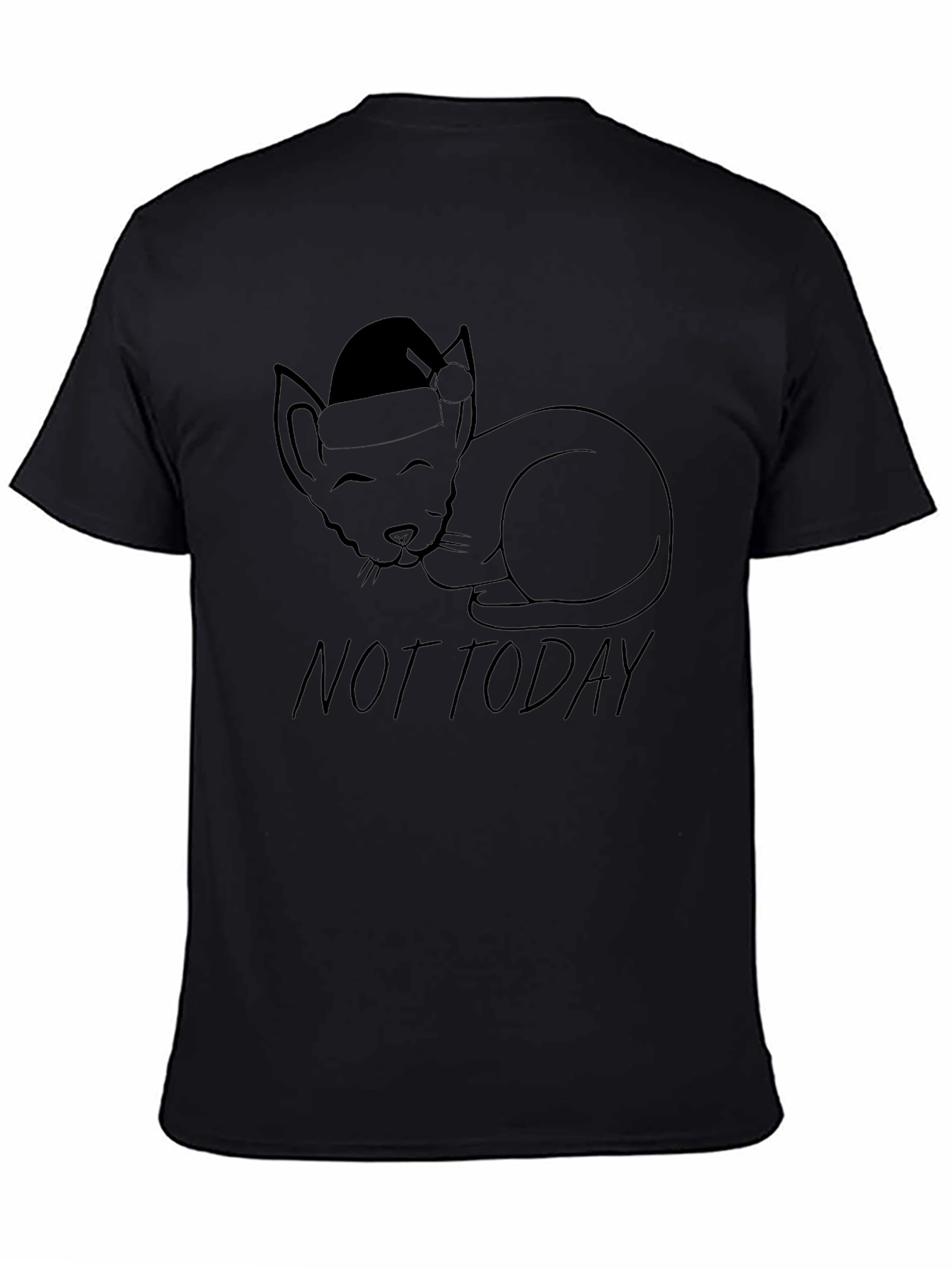 Not Today Cat Santa Hat T-Shirt