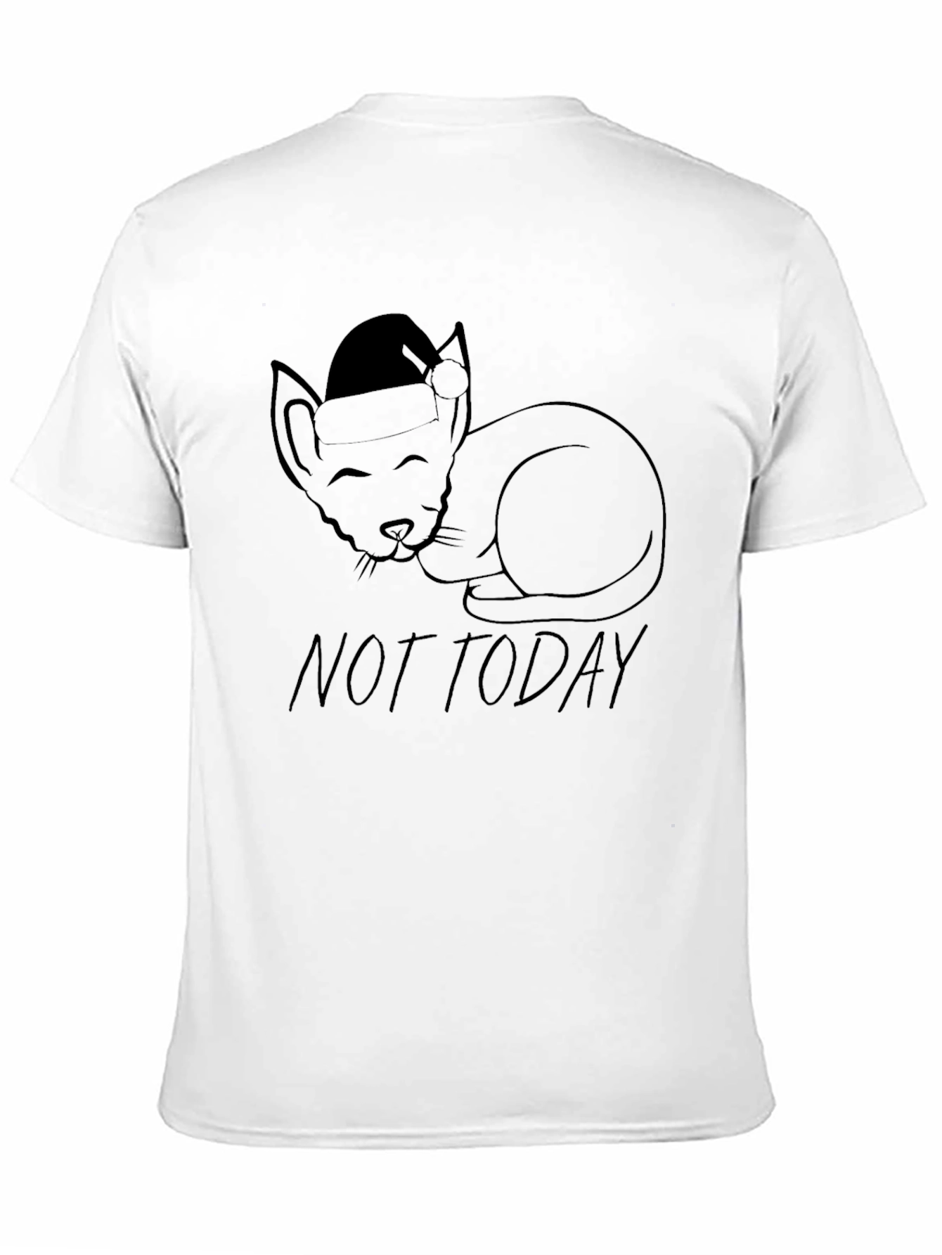 Not Today Cat Santa Hat T-Shirt