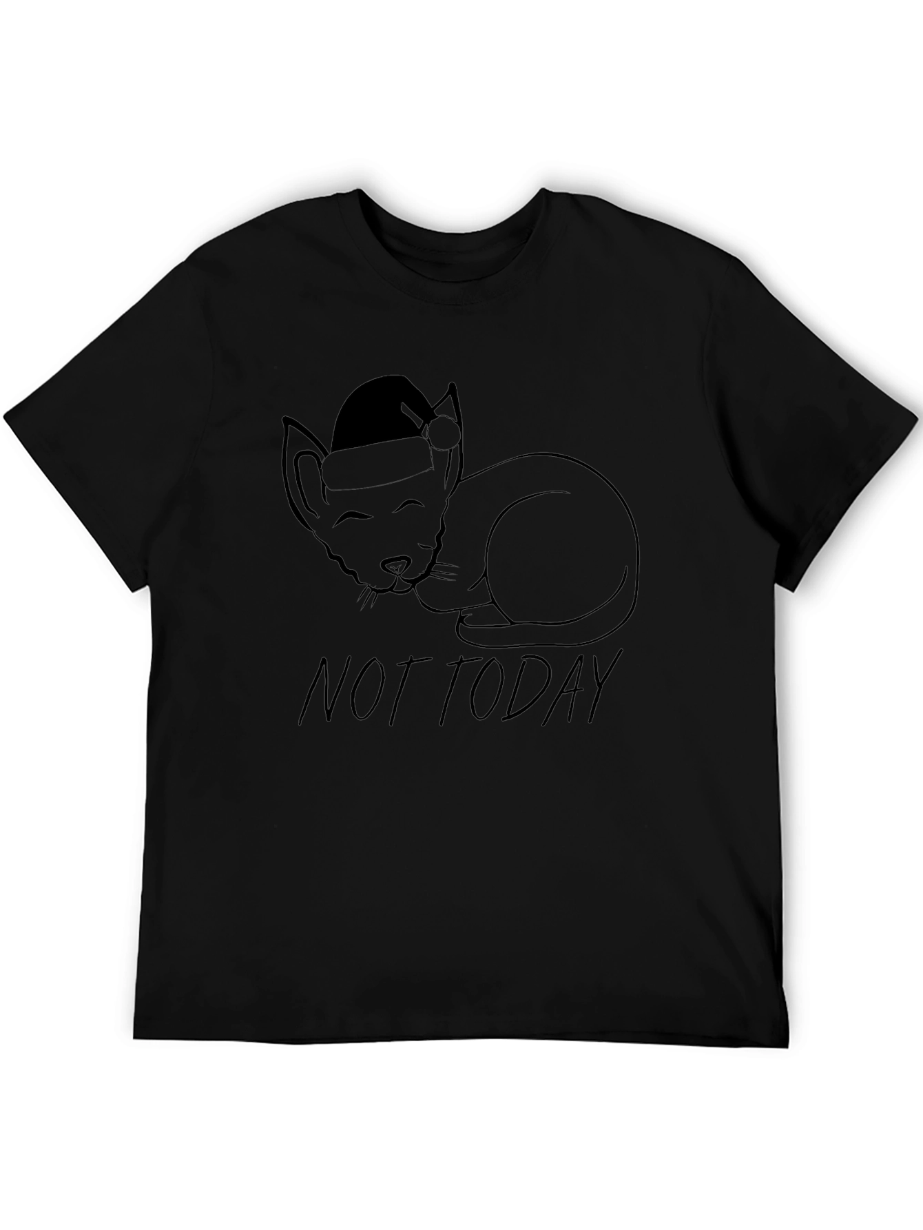 Not Today Cat Santa Hat T-Shirt
