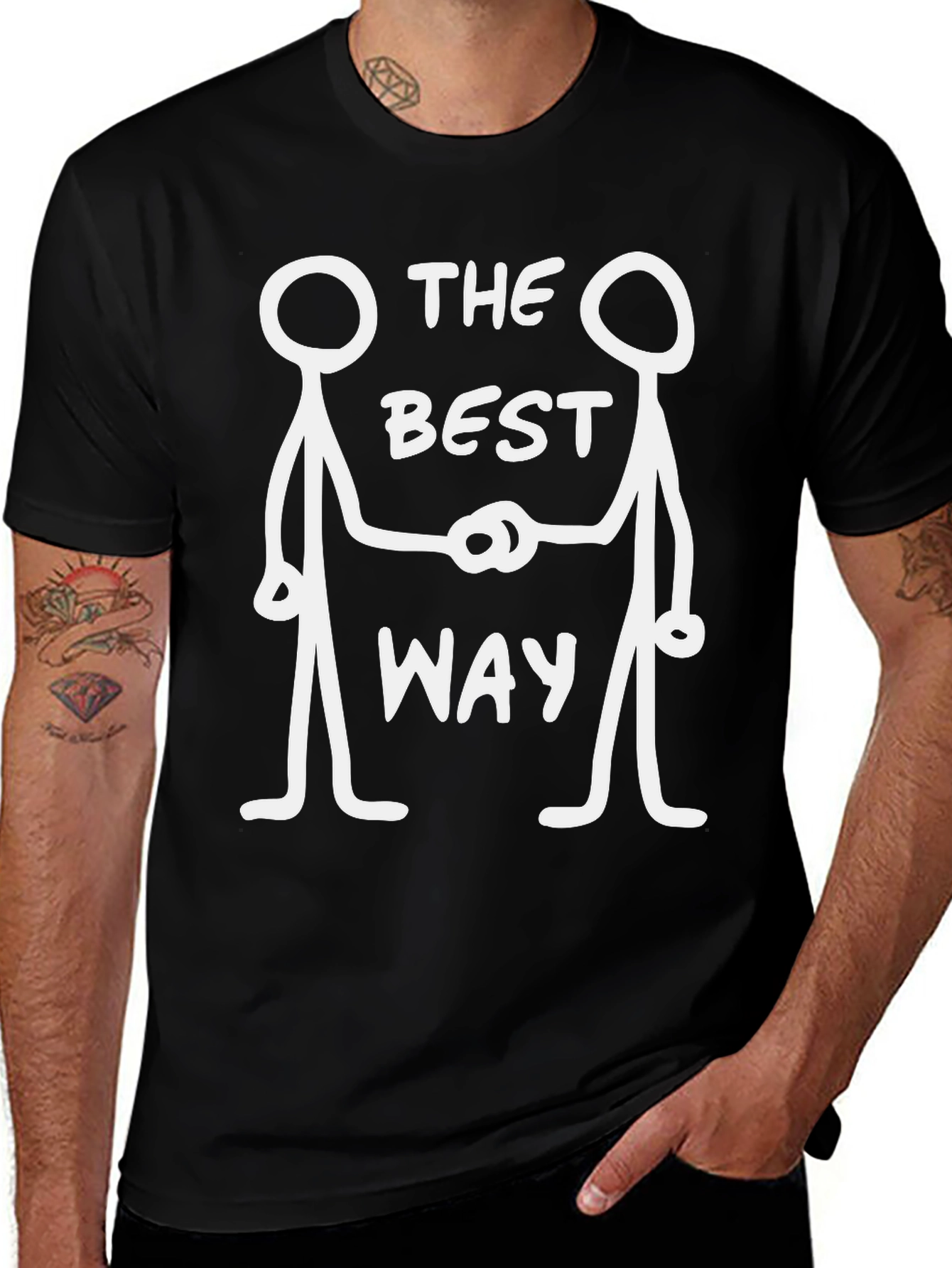 The Best Way T-Shirt - Novelty Stick Figure Tee