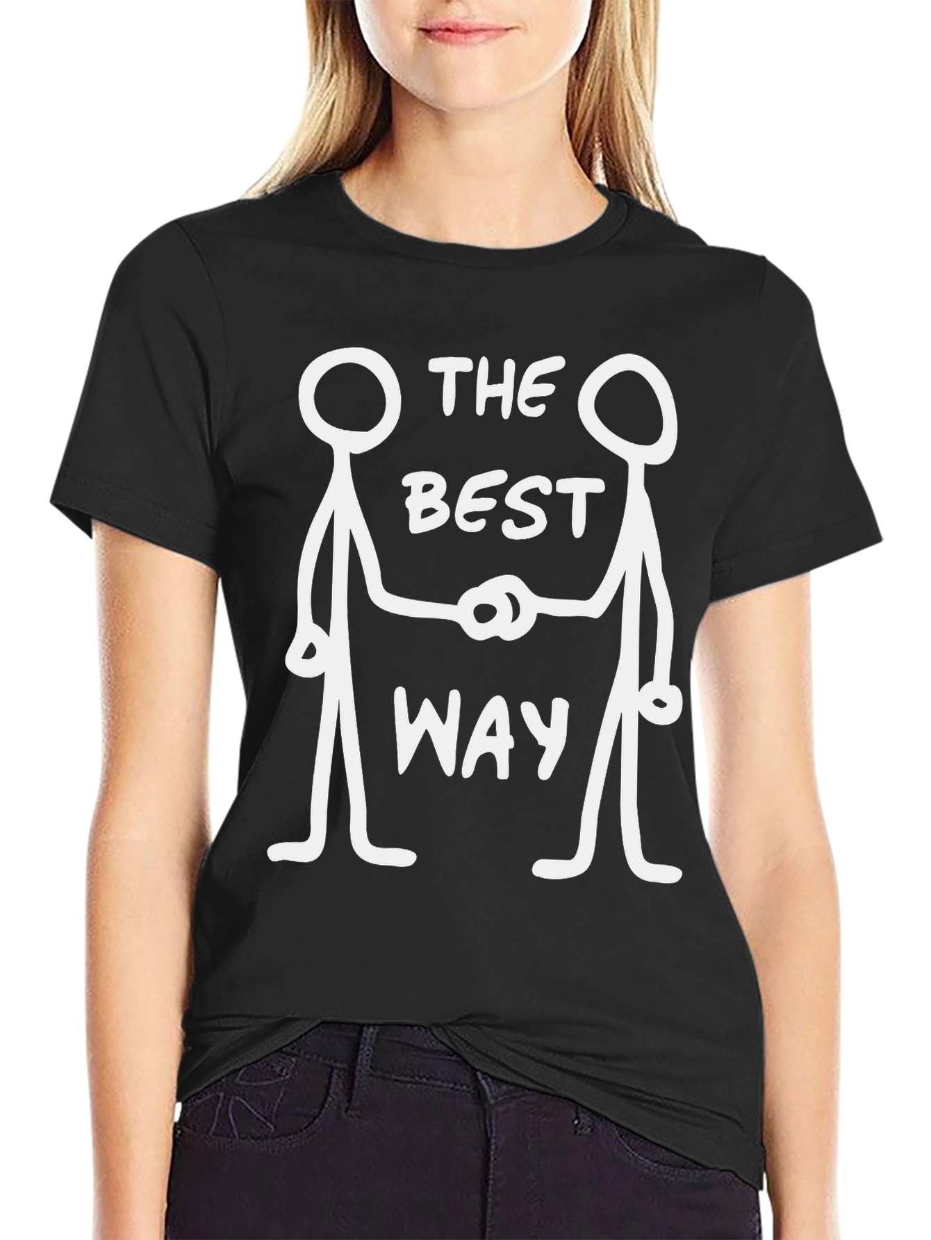 The Best Way T-Shirt - Novelty Stick Figure Tee