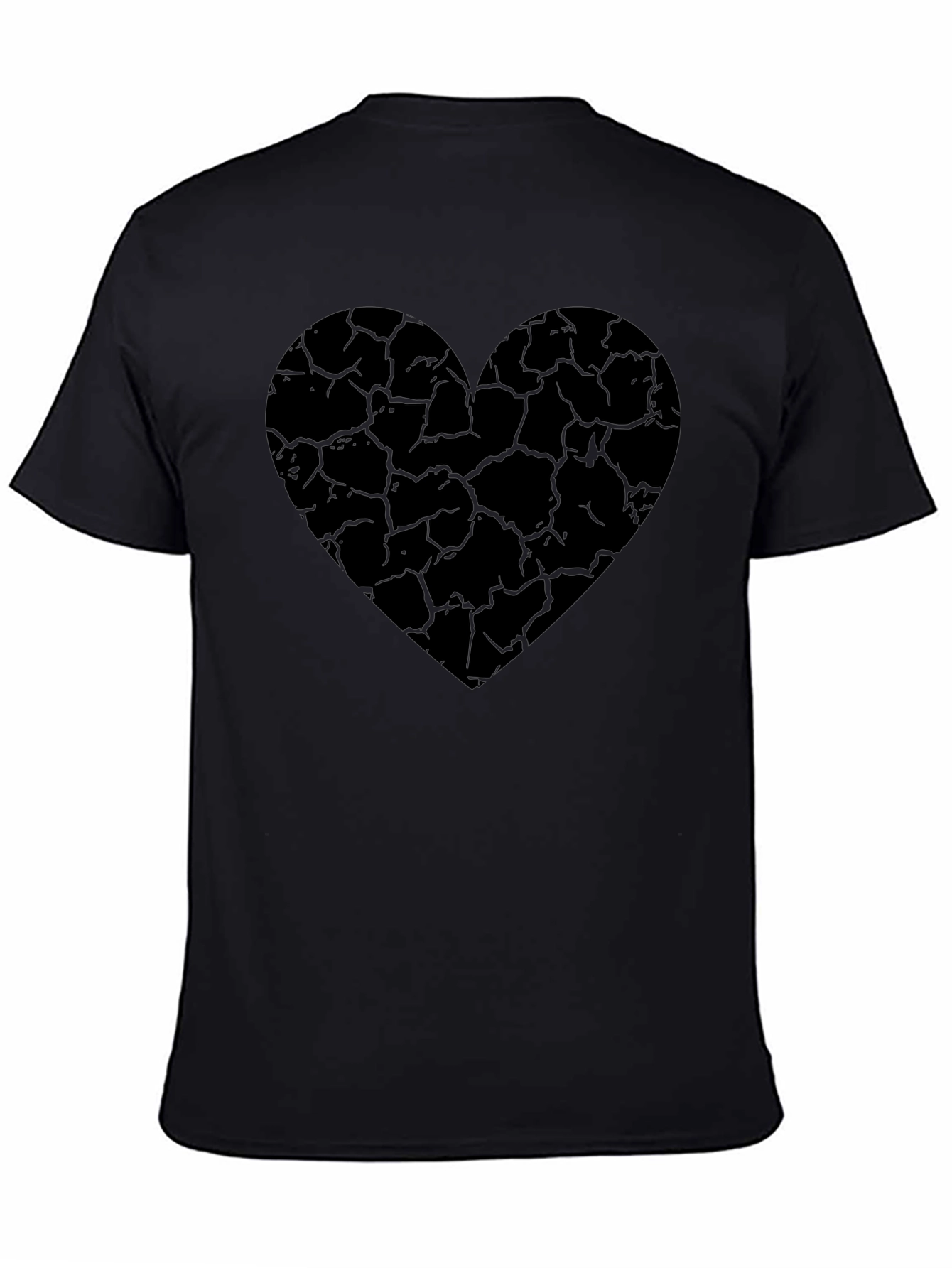 Cracked Heart Graphic Tee - Stylish Black Cotton T-Shirt