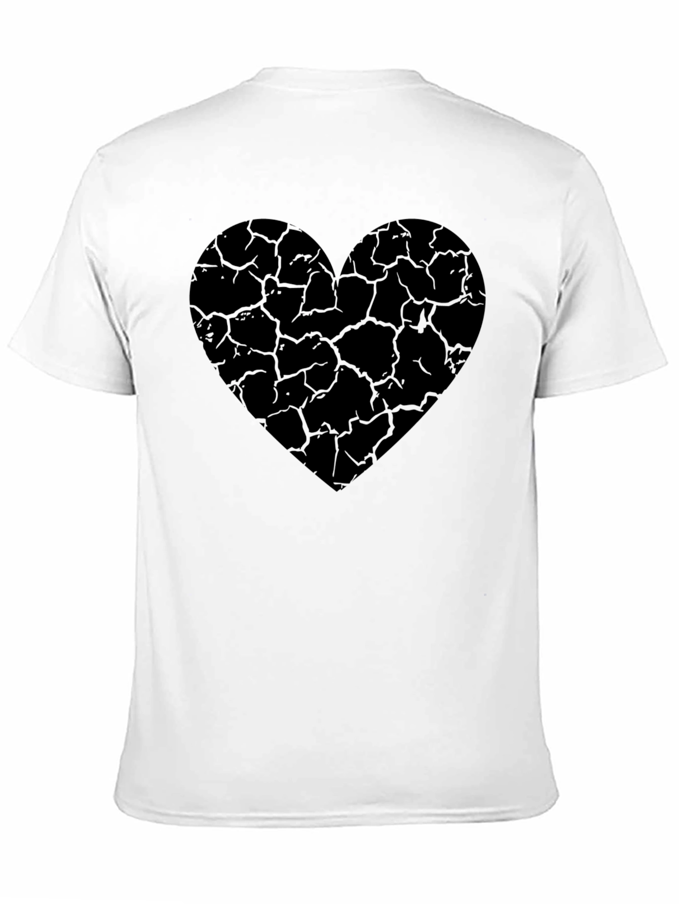 Cracked Heart Graphic Tee - Stylish Black Cotton T-Shirt