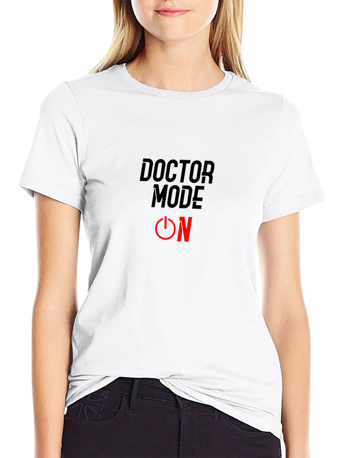 Doctor Mode ON T-Shirt - Black Cotton Blend