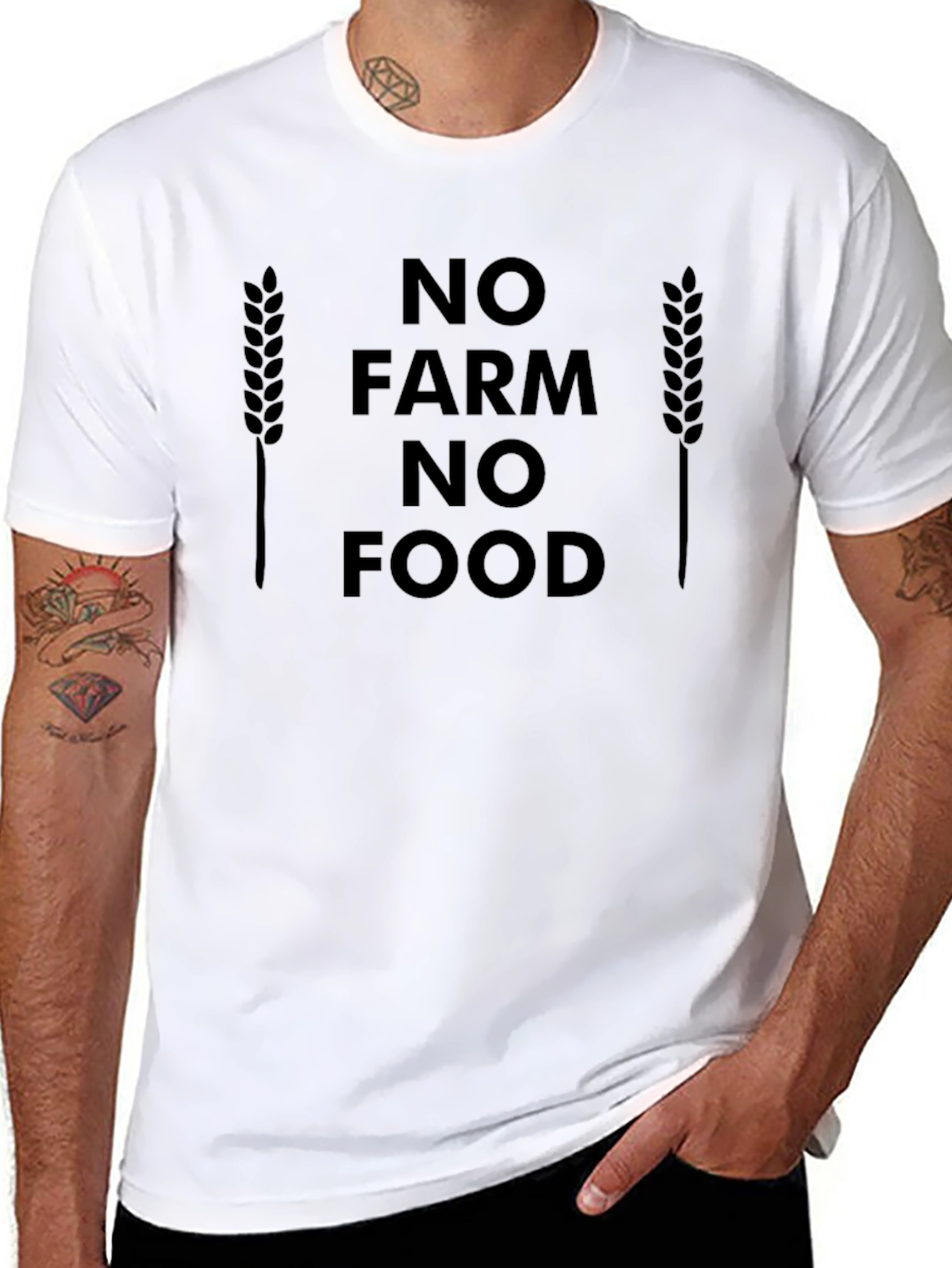 No Farm No Food Graphic T-Shirt