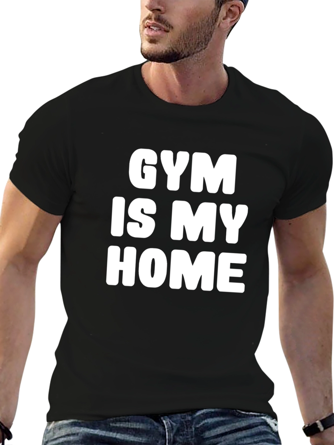Gym Is My Home Black Graphic Tee