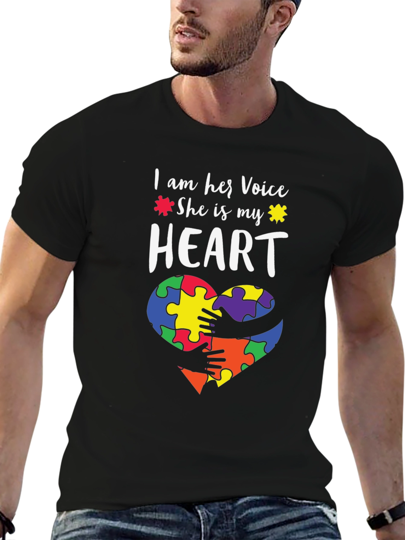 Autism Awareness Heart T-Shirt: I am Her Voice
