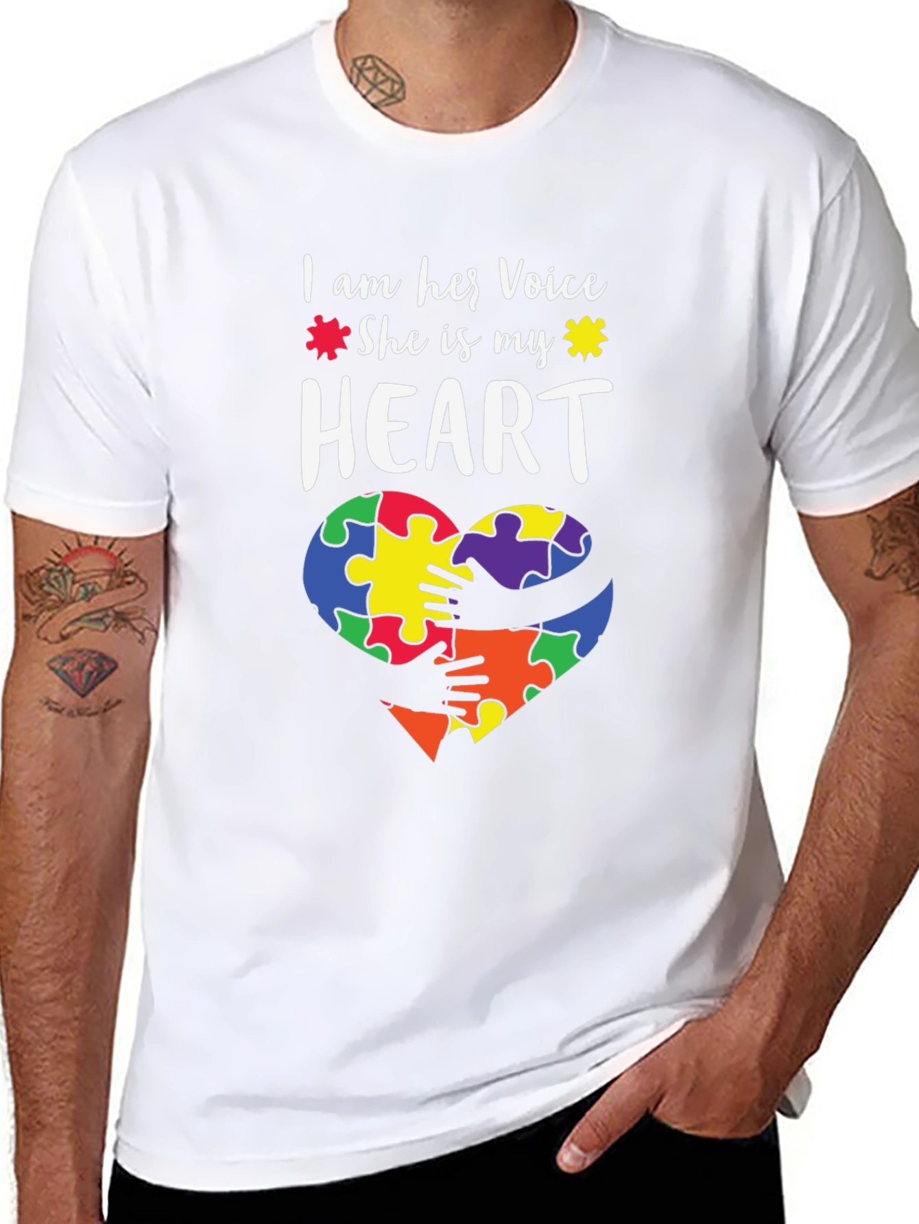 Autism Awareness Heart T-Shirt: I am Her Voice