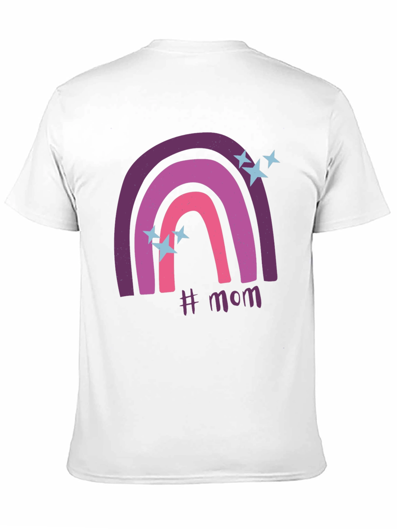 Trendy #Mom Rainbow Graphic Tee - Black Cotton T-Shirt