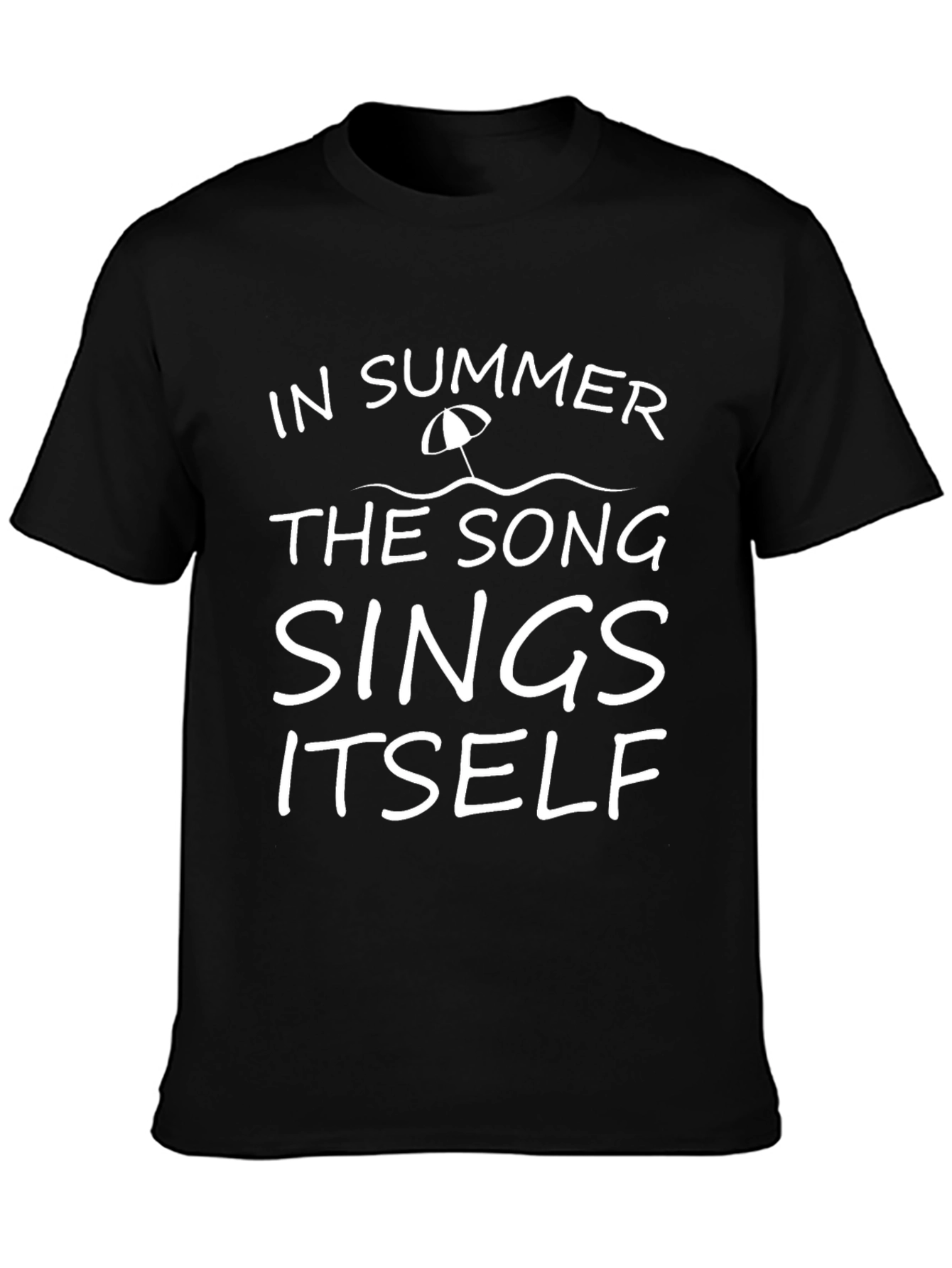 Summer Song Graphic Tee - Black Cotton T-Shirt