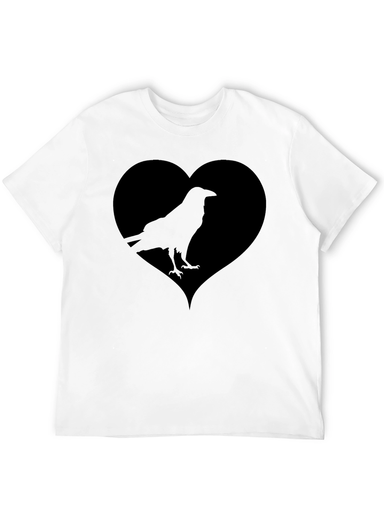 Raven Heart Graphic Tee - Black Cotton