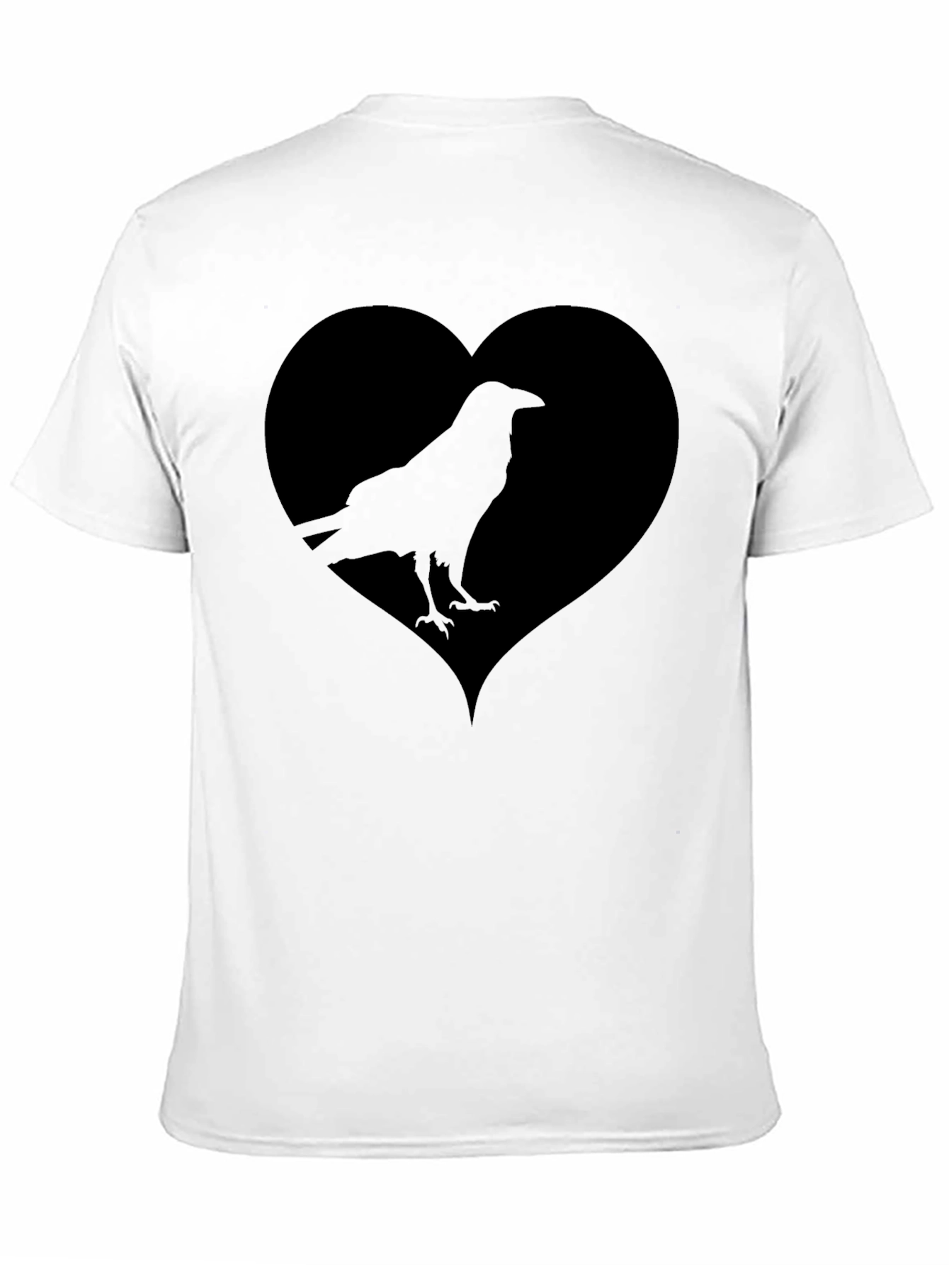 Raven Heart Graphic Tee - Black Cotton