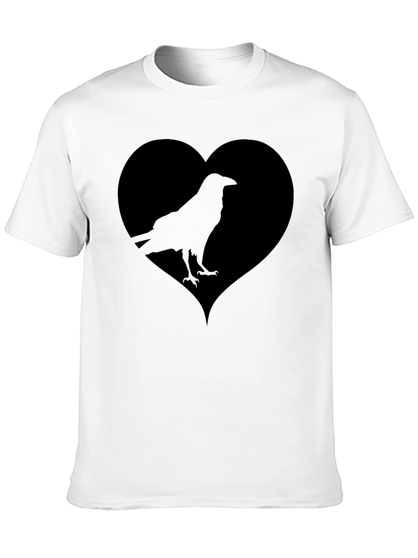 Raven Heart Graphic Tee - Black Cotton