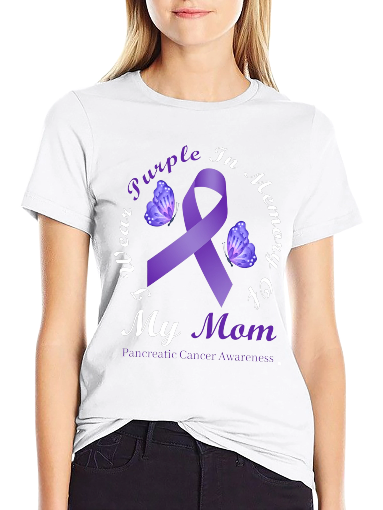 Purple Ribbon Pancreatic Cancer Awareness T-Shirt