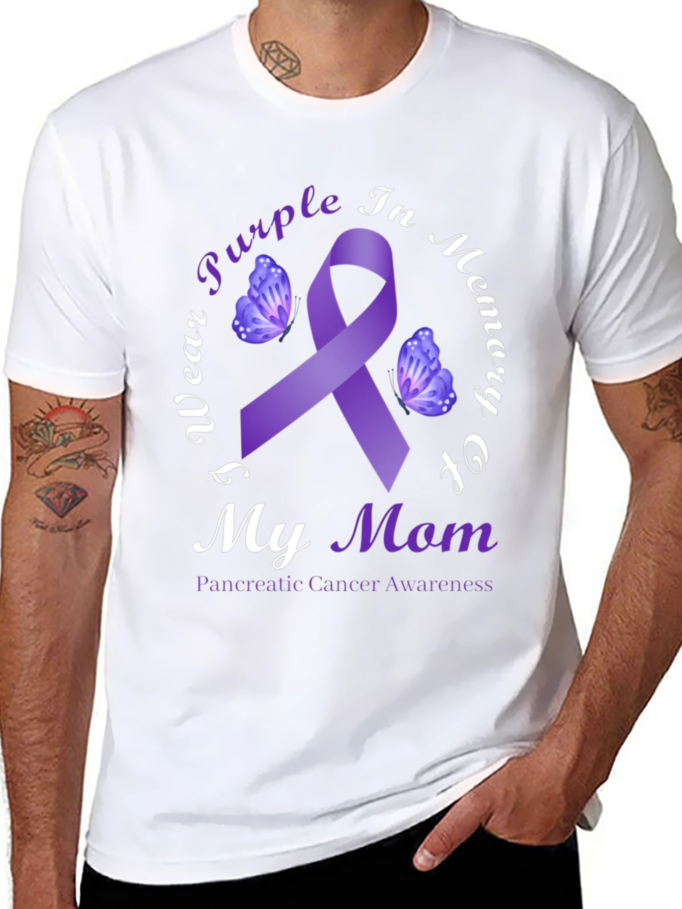 Purple Ribbon Pancreatic Cancer Awareness T-Shirt