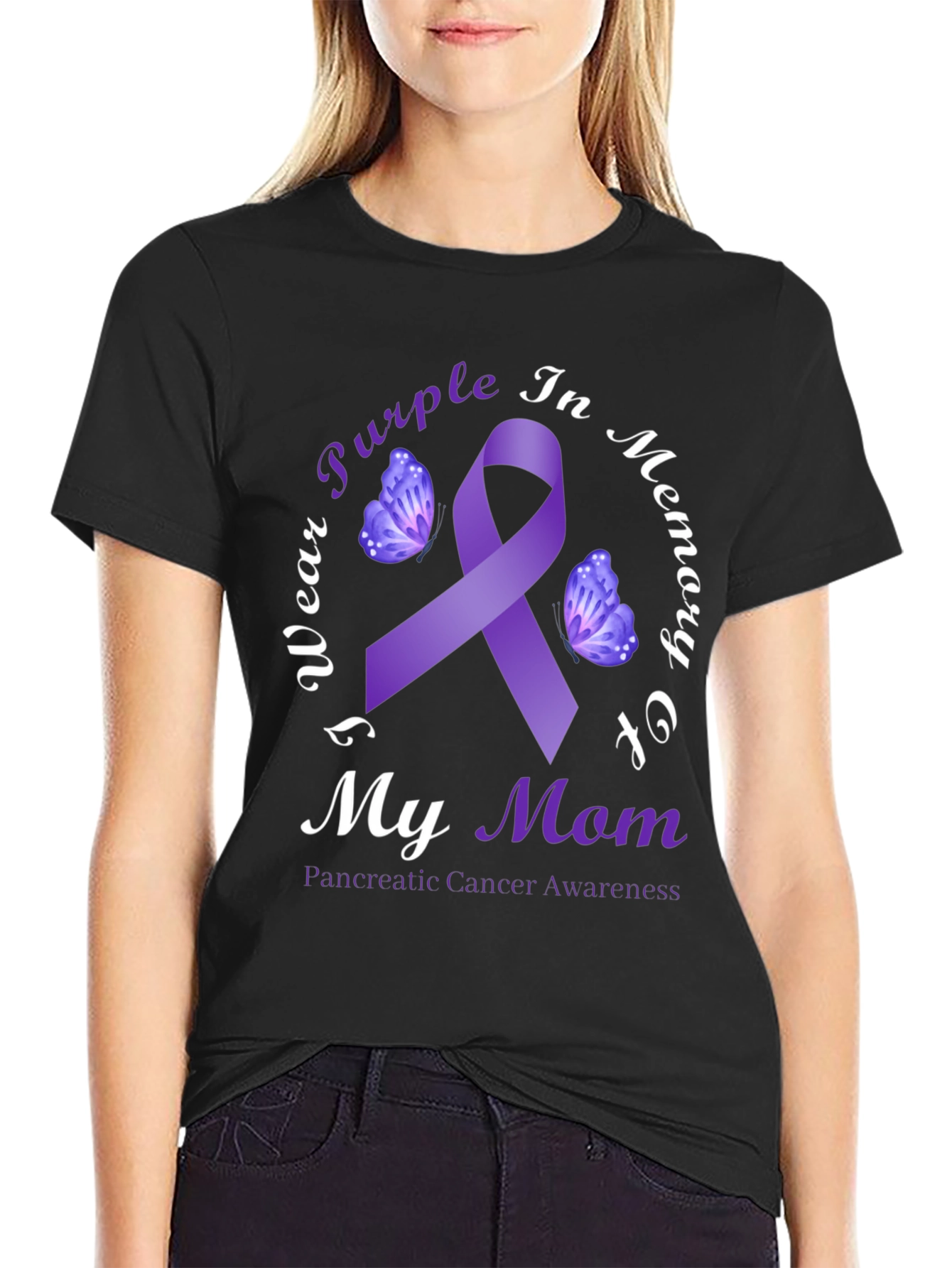 Purple Ribbon Pancreatic Cancer Awareness T-Shirt