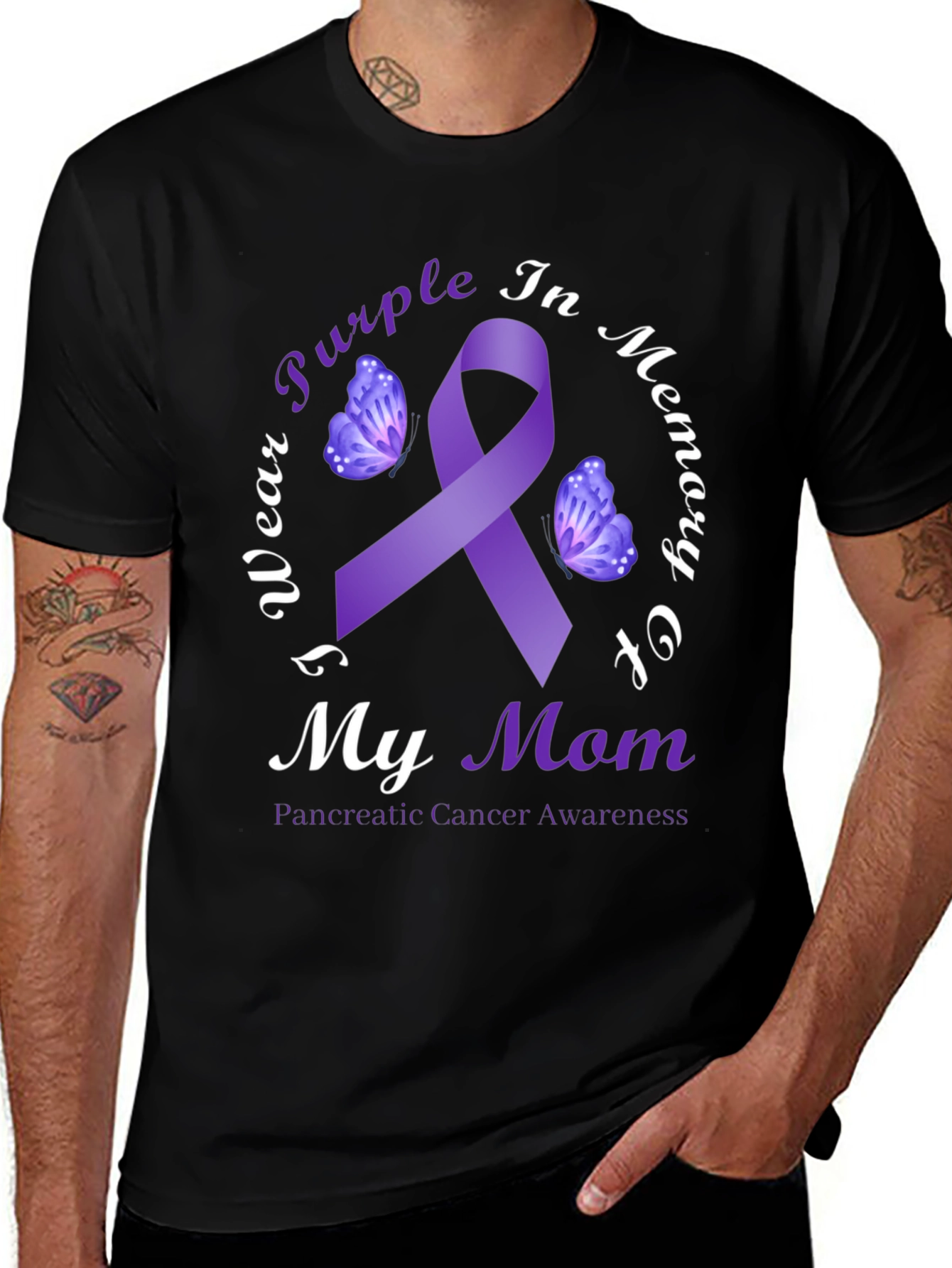Purple Ribbon Pancreatic Cancer Awareness T-Shirt