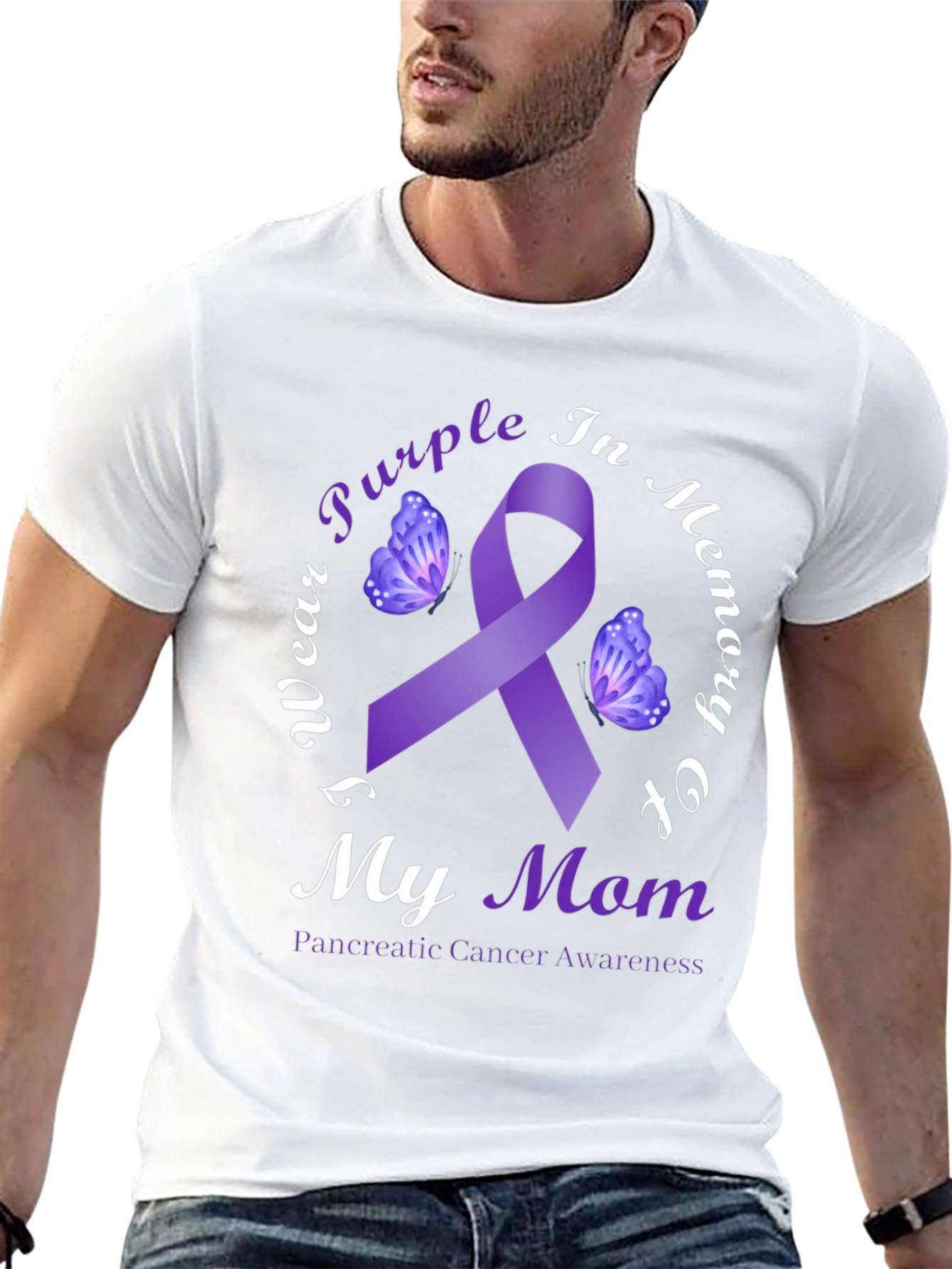 Purple Ribbon Pancreatic Cancer Awareness T-Shirt
