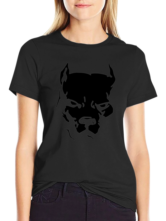 Black Pitbull Dog Graphic T-Shirt