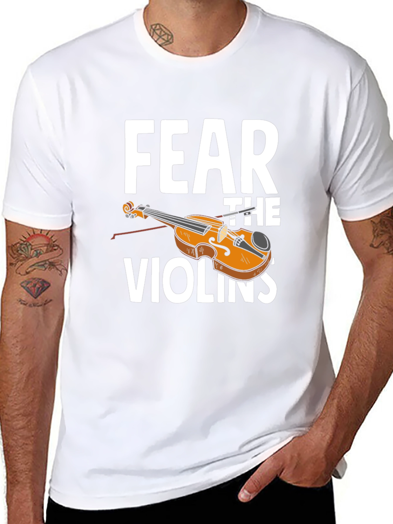 Fear The Violins T-Shirt - Musician Humor Tee