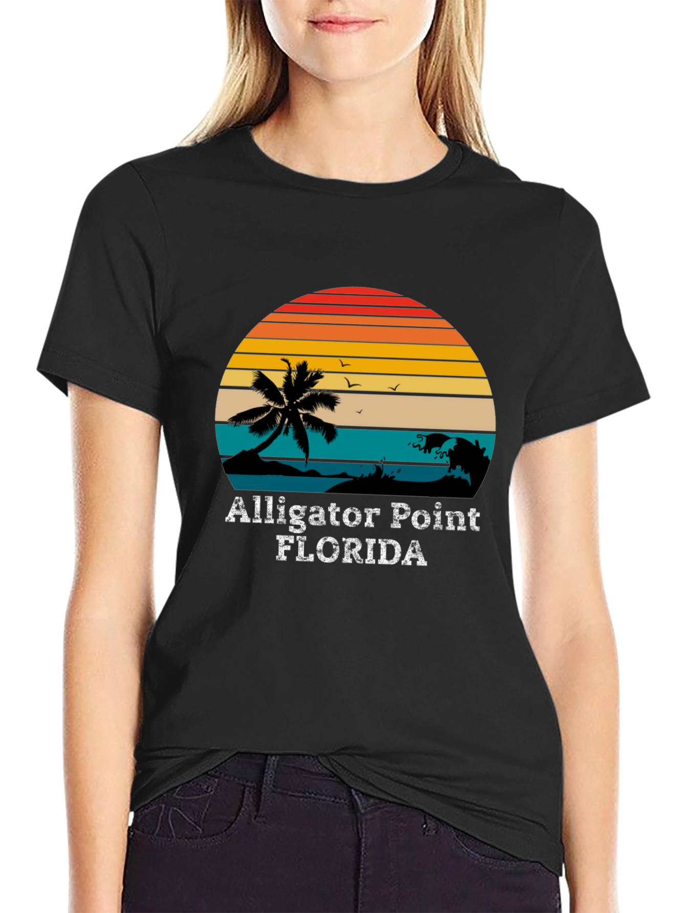 Alligator Point Florida Retro Sunset T-Shirt