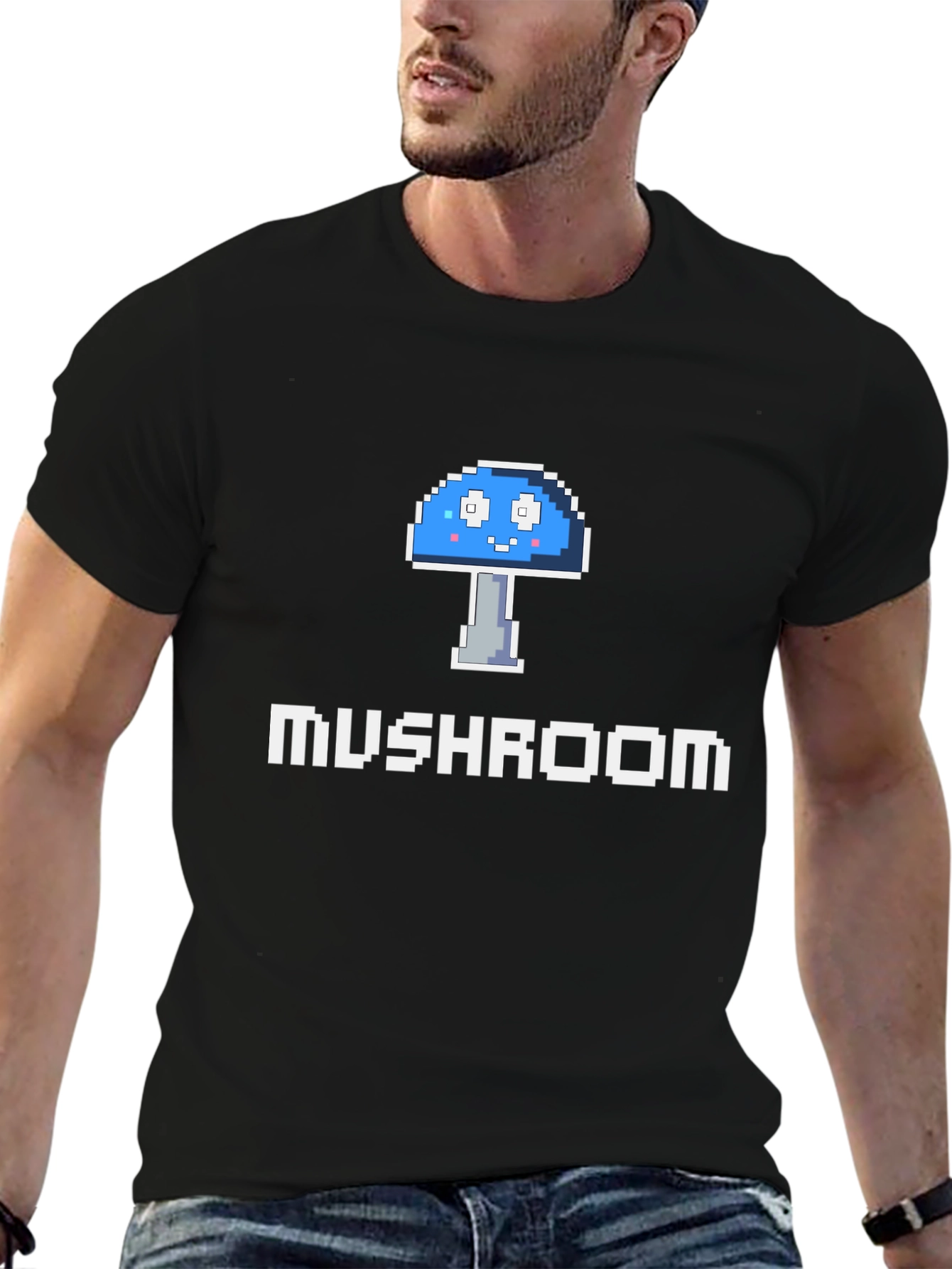 Pixel Mushroom Graphic Tee - Gamer Style!