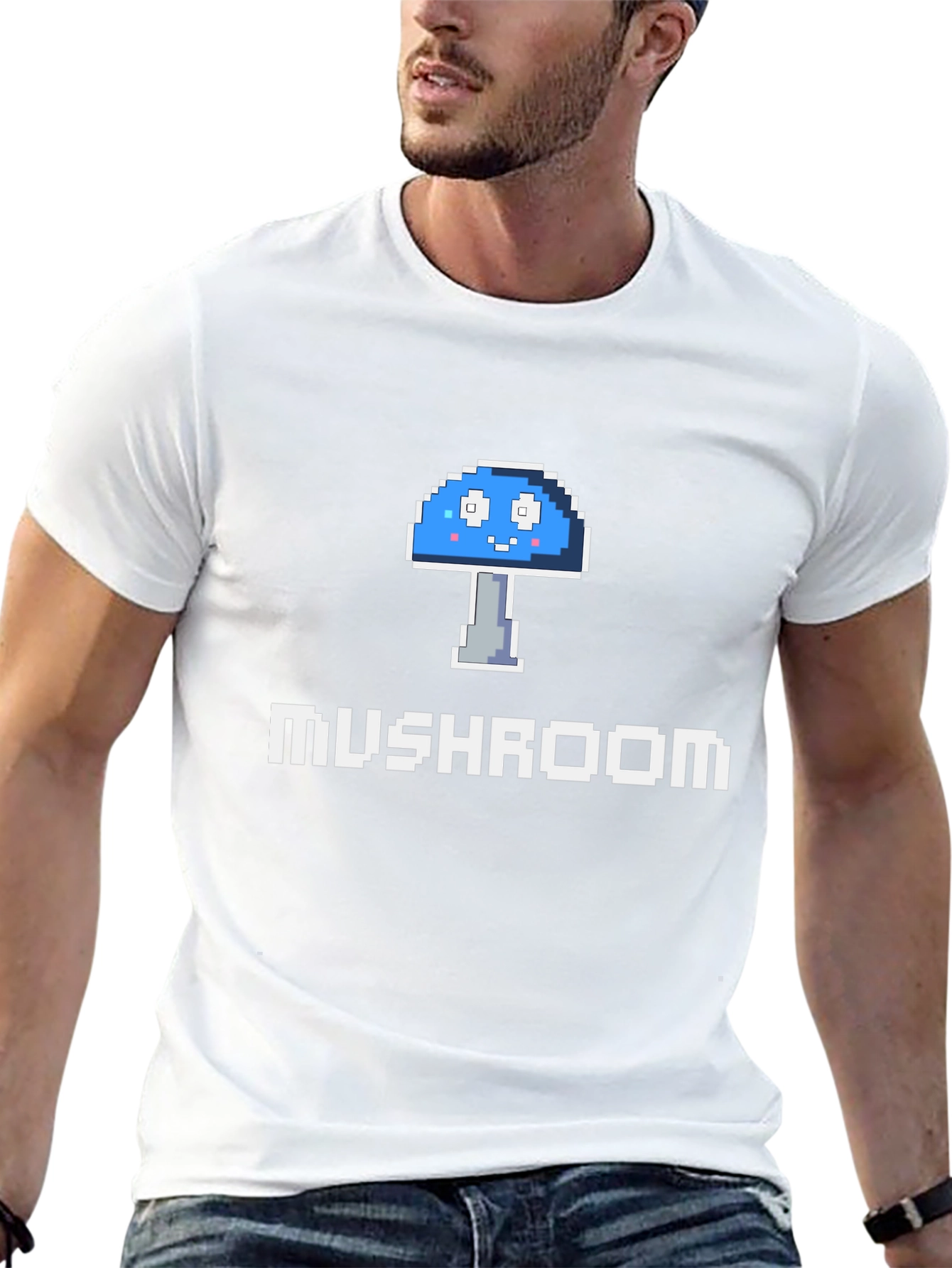 Pixel Mushroom Graphic Tee - Gamer Style!