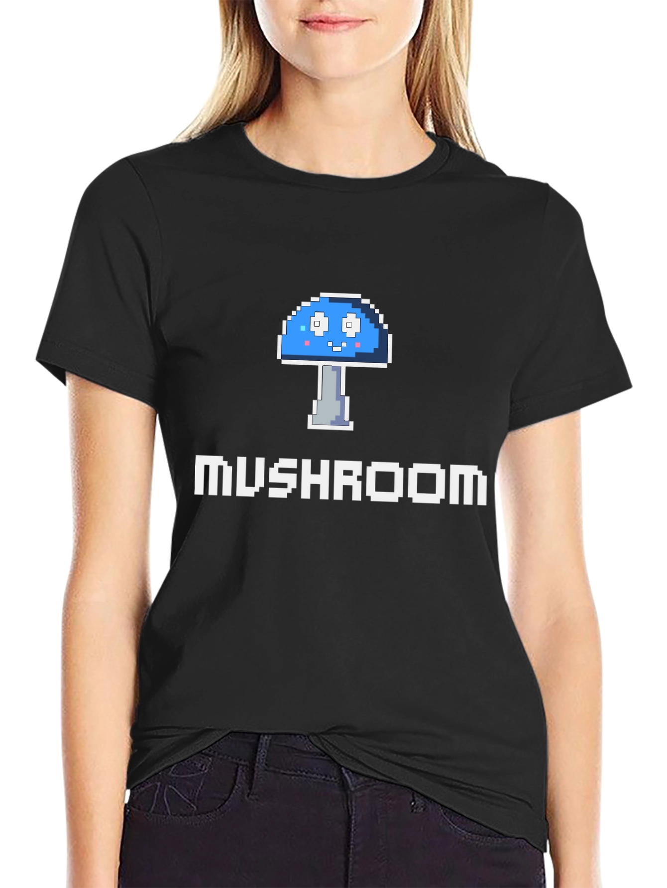 Pixel Mushroom Graphic Tee - Gamer Style!