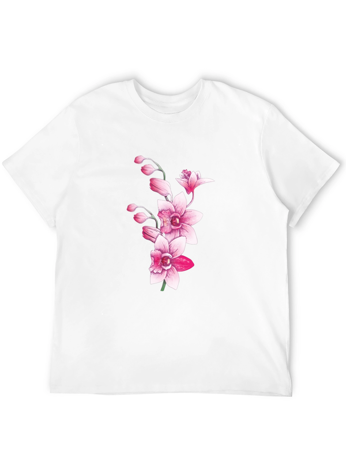 Black Floral Orchid Graphic T-Shirt