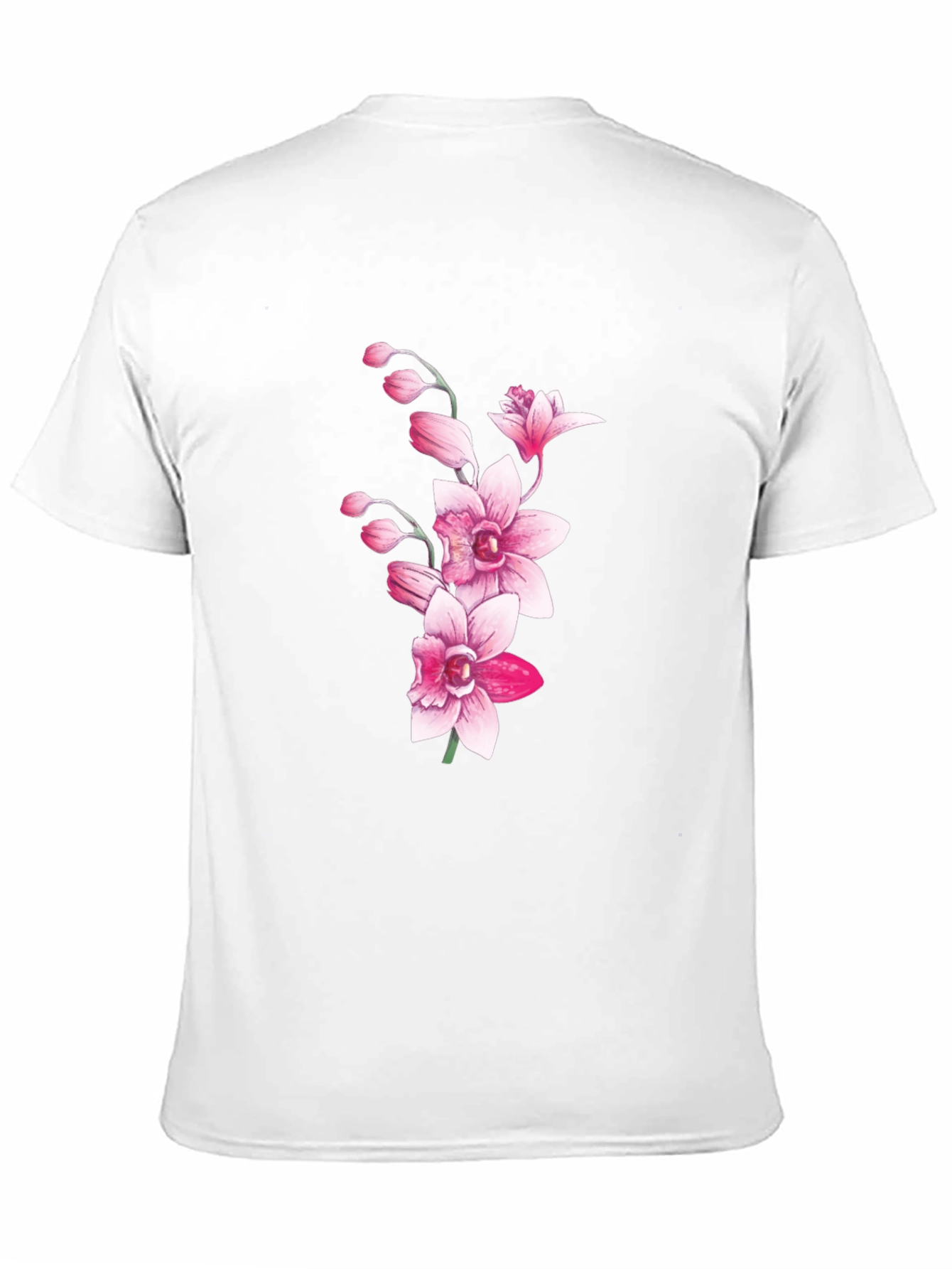 Black Floral Orchid Graphic T-Shirt
