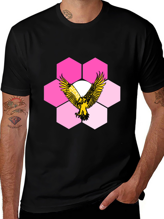 Eagle Hexagon Graphic T-Shirt - Cool Design!